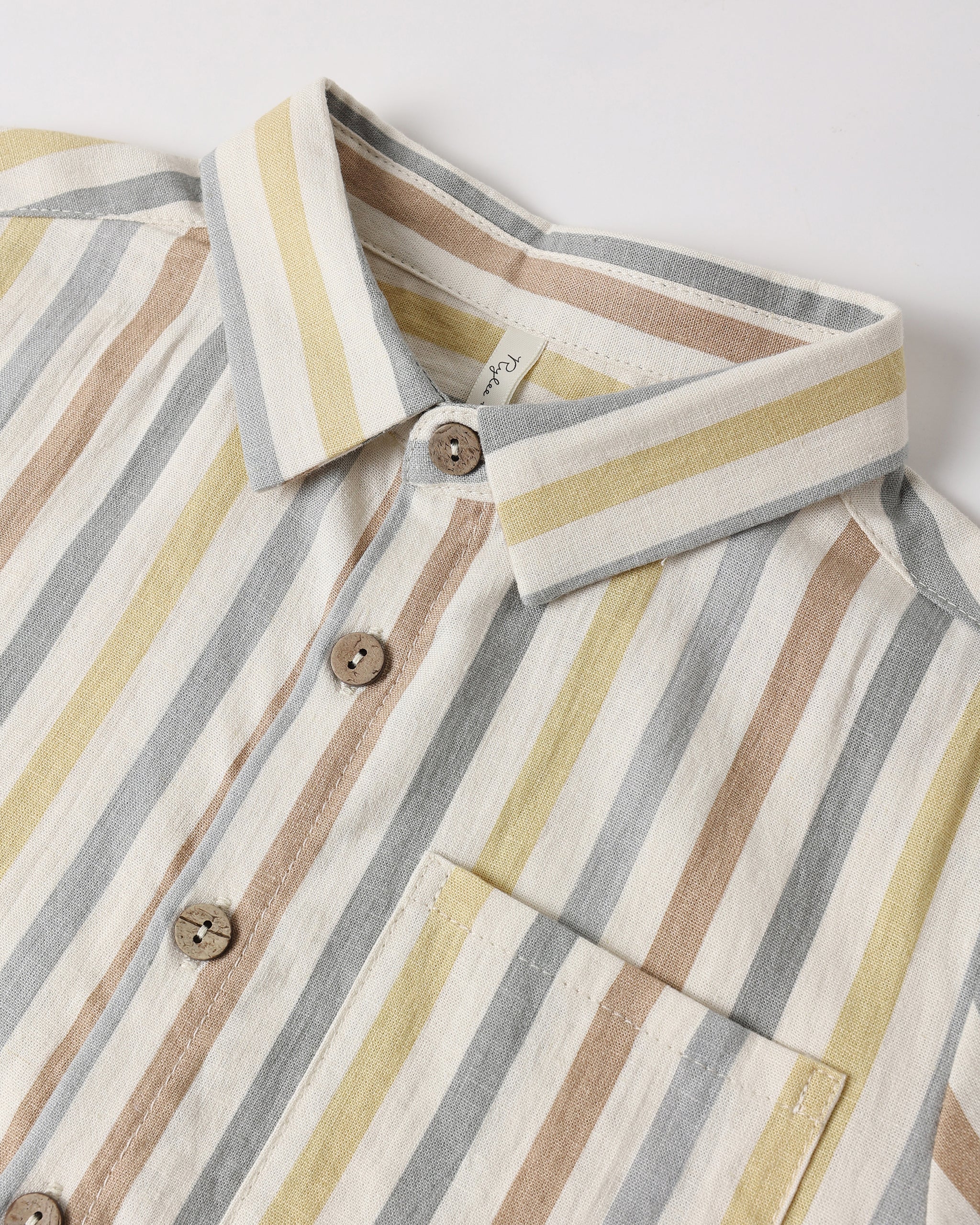 Collared Short Sleeve Shirt Valencia Stripe - Image 3