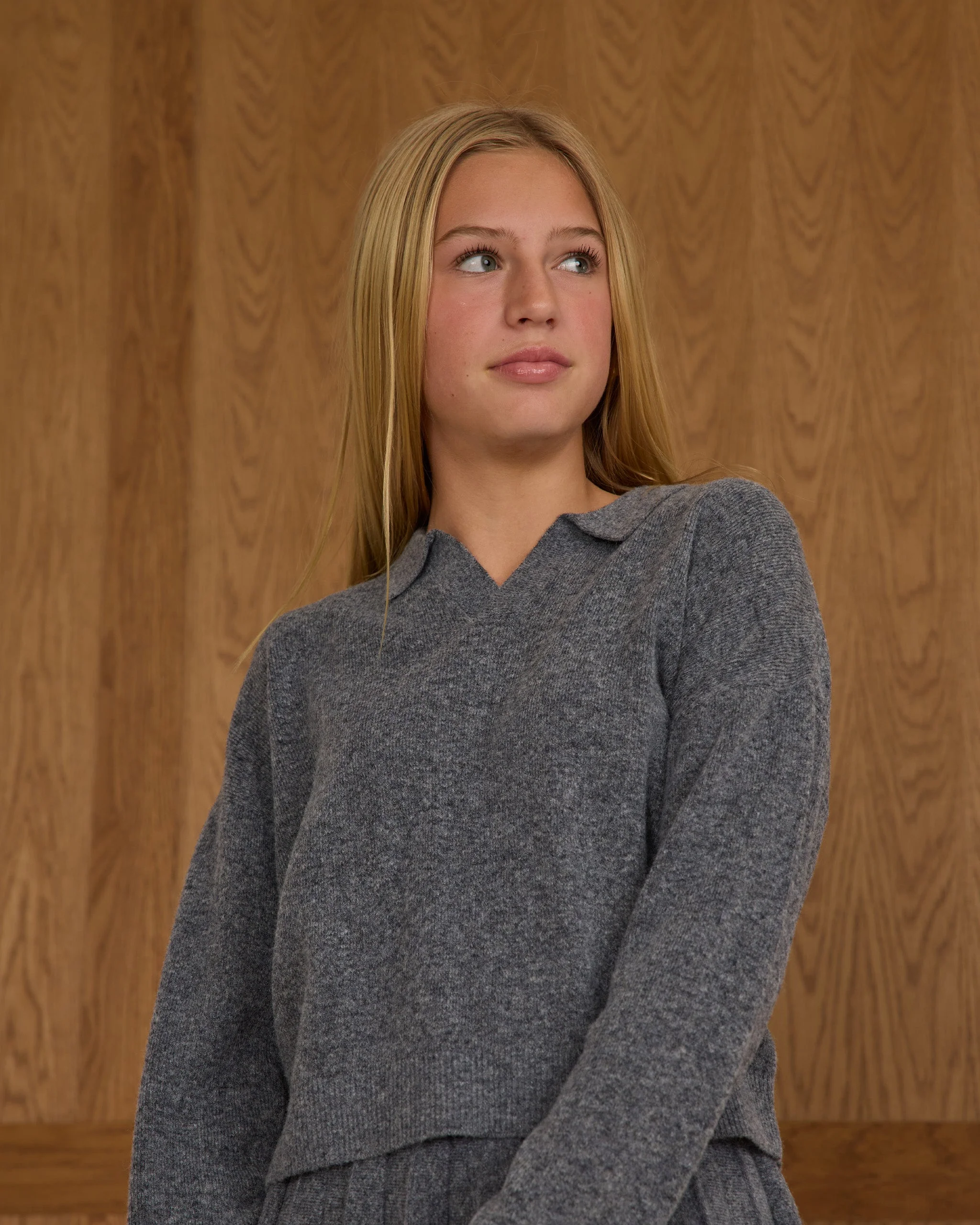 Collared Sweater || Heathered Grey - Image 6