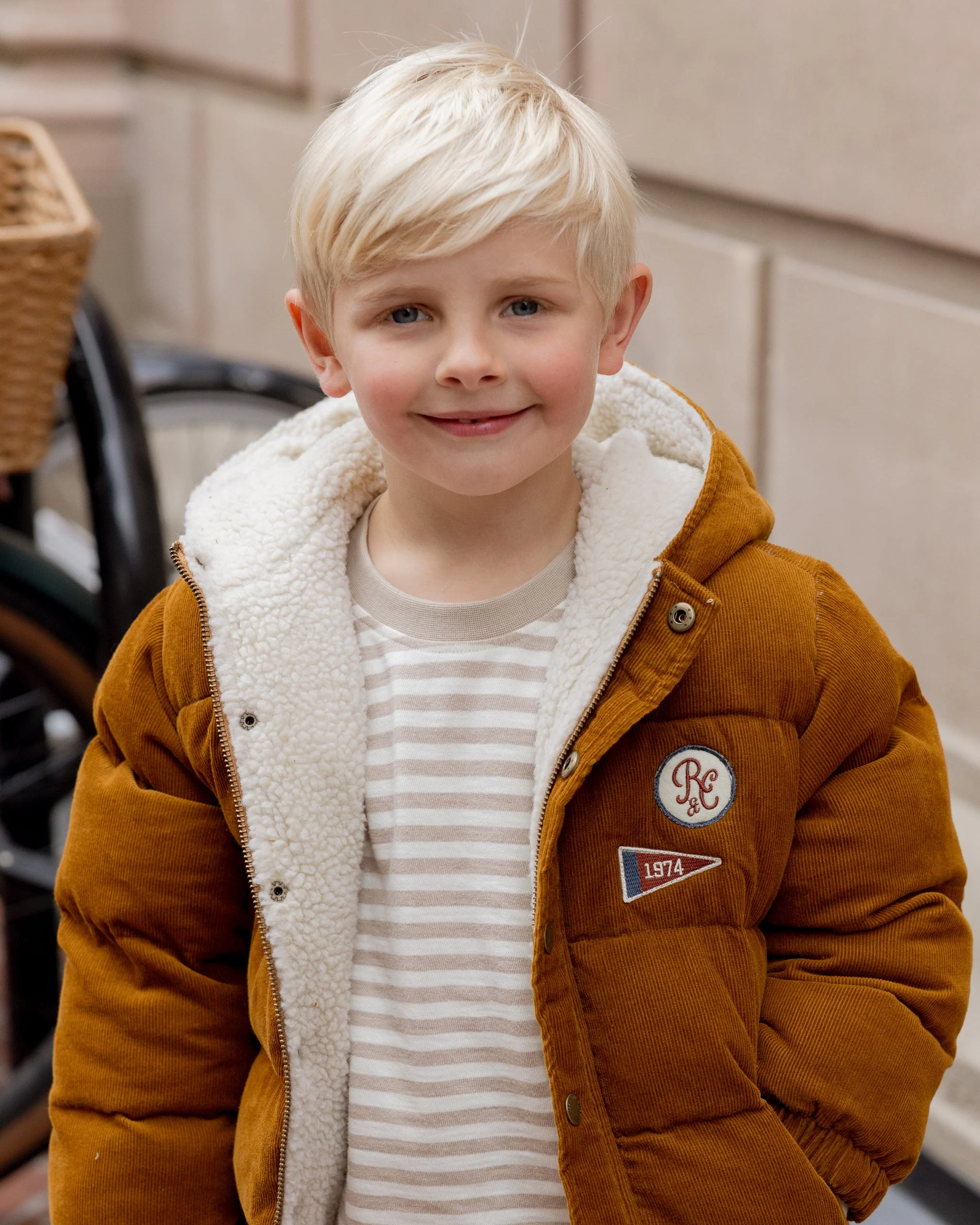 Cord Puffer Jacket || Golden - Image 4