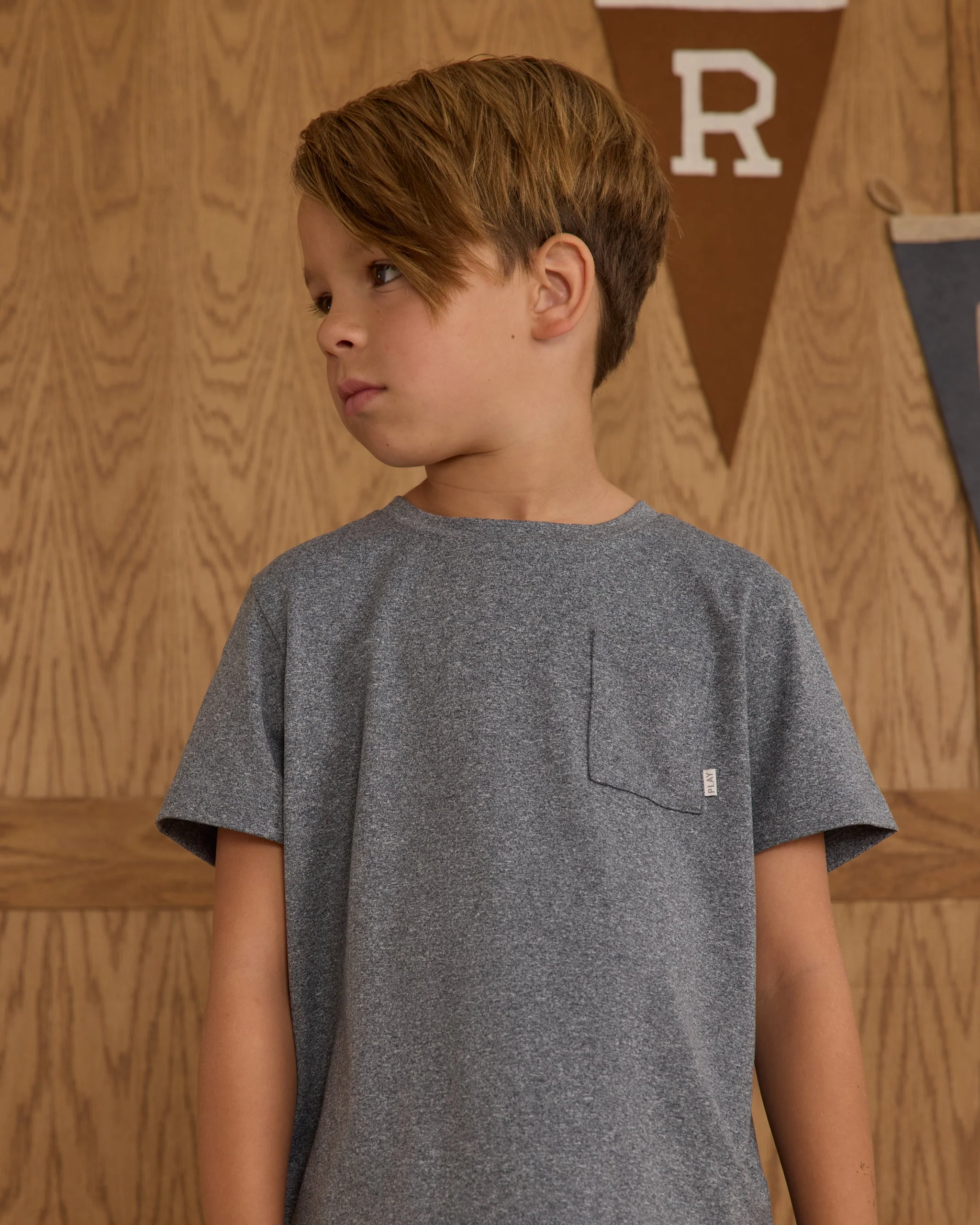 Cove Essential Pocket Tee || Heathered Navy - Image 2