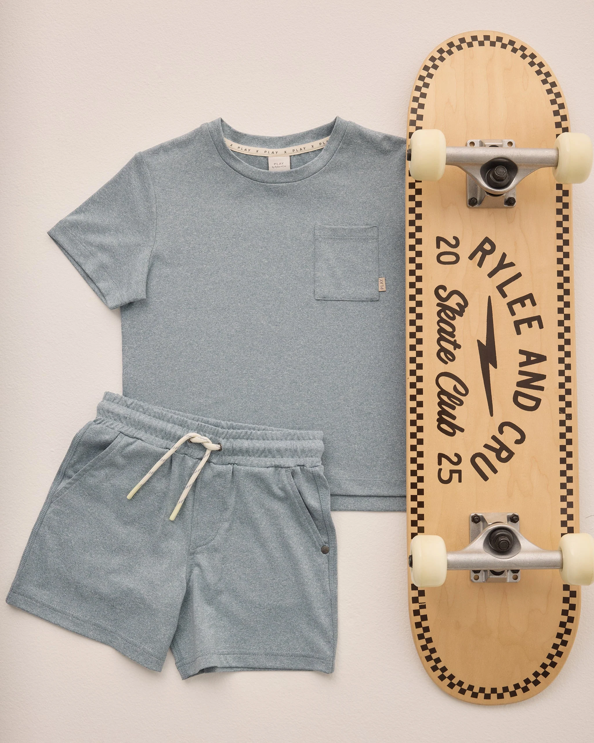 Cove Essential Pocket Tee || Heathered Ocean - Image 2