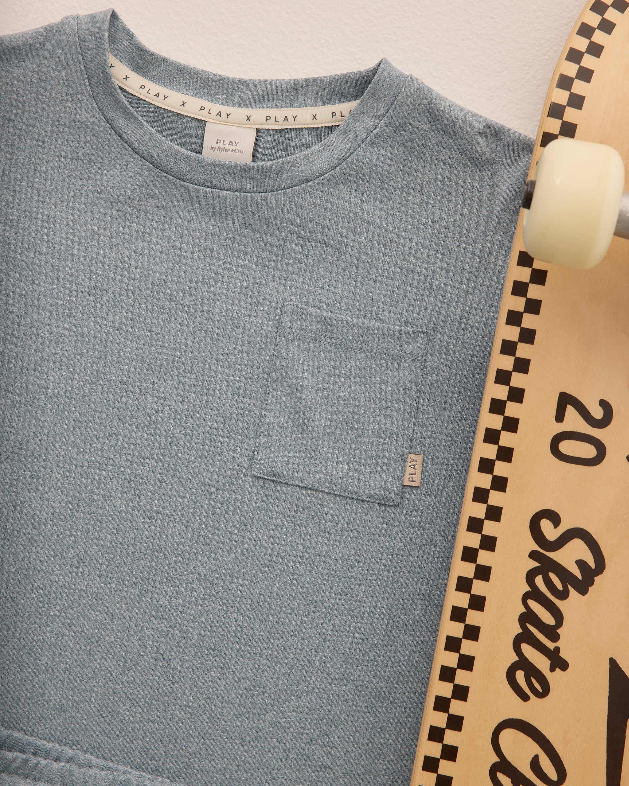Cove Essential Pocket Tee || Heathered Ocean - Image 3