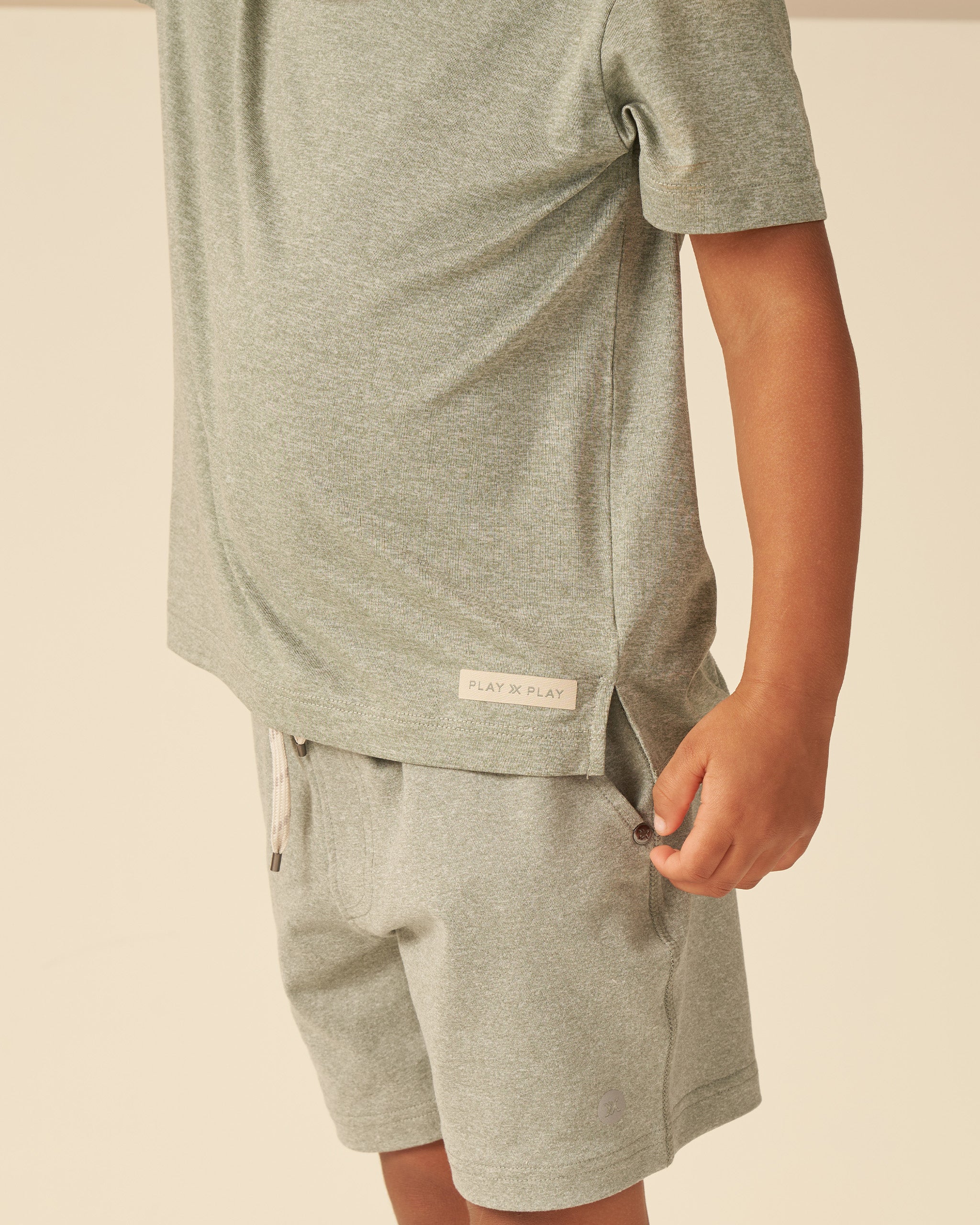 Cove Essential Tee || Heathered Aqua - Image 4