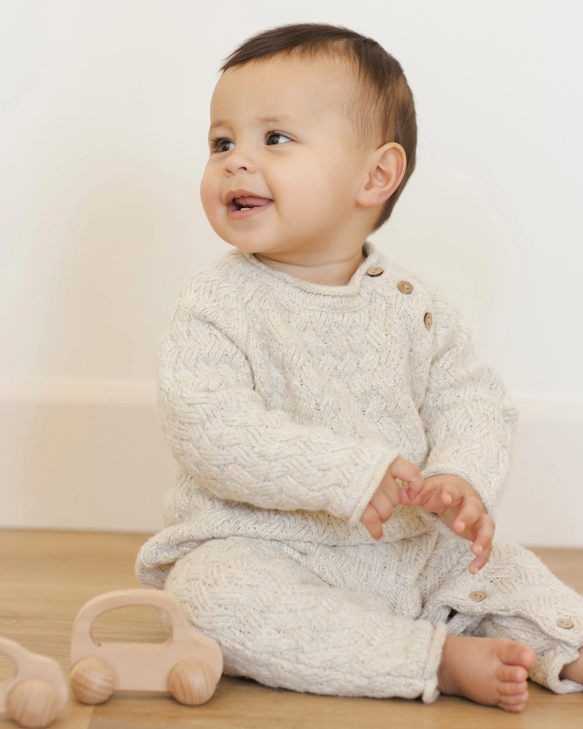 Cozy Heather Knit Jumpsuit || Blue - Image 2