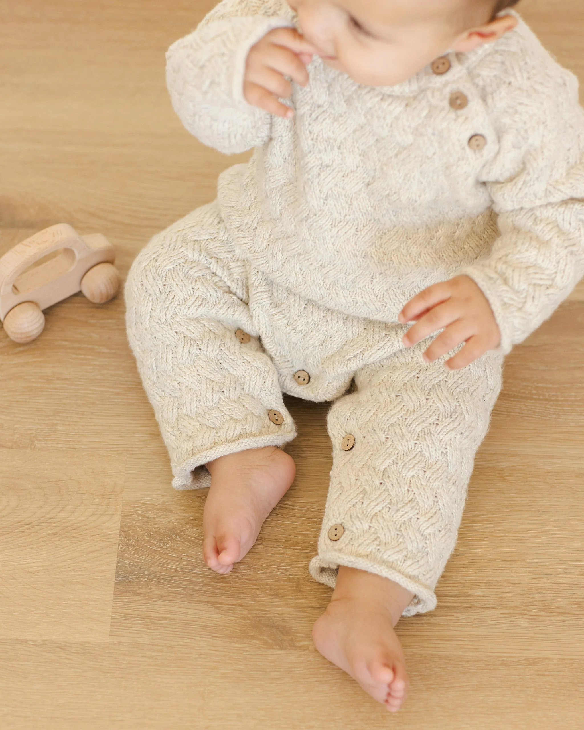 Cozy Heather Knit Jumpsuit || Blue - Image 3