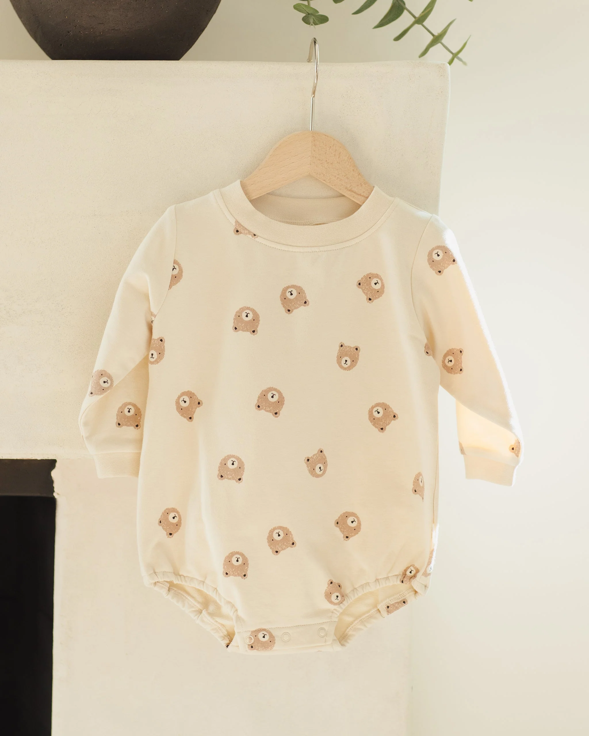 Crewneck Bubble Romper || Brown Bear - Image 2