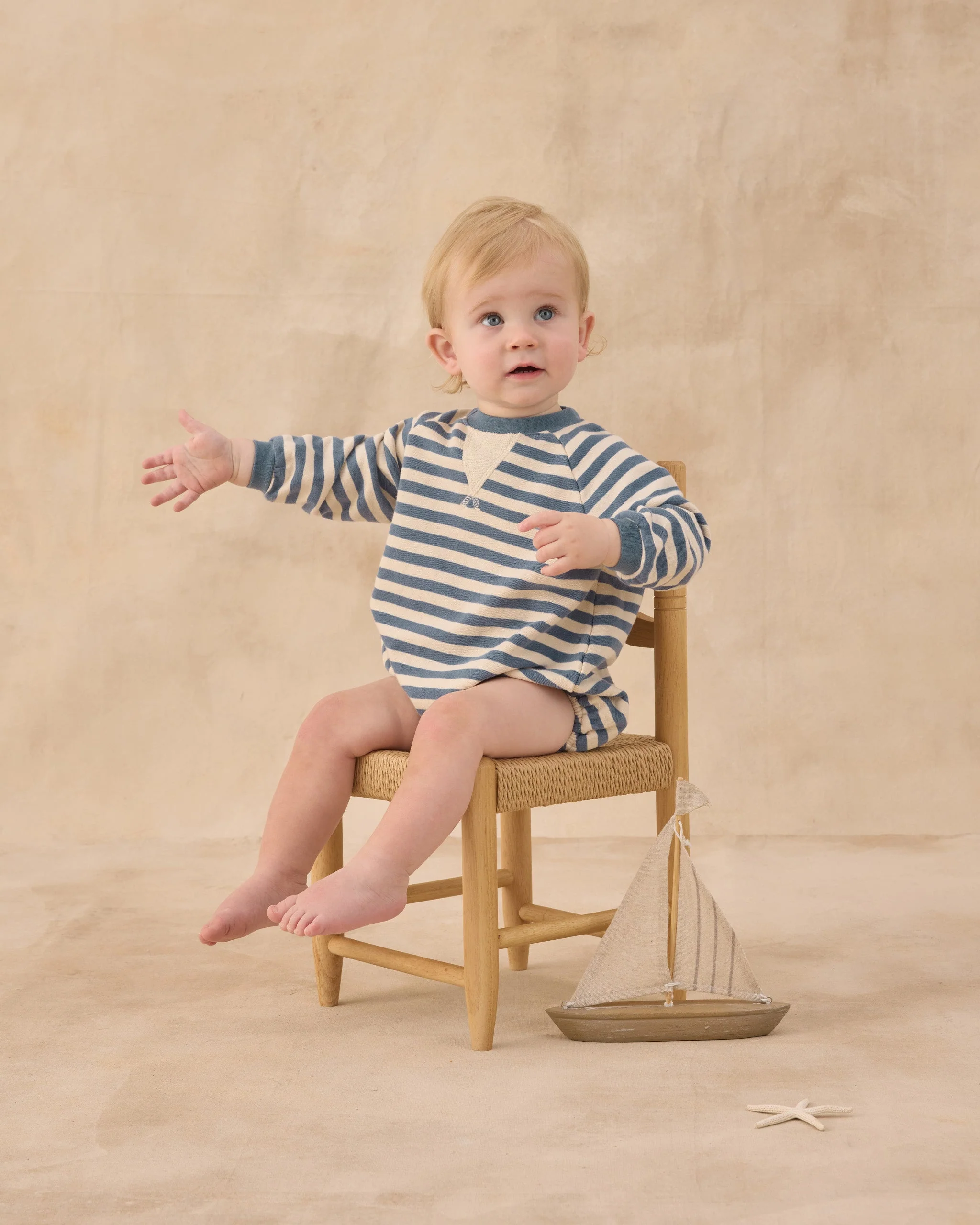 Crewneck Romper Marine Stripe - Image 2