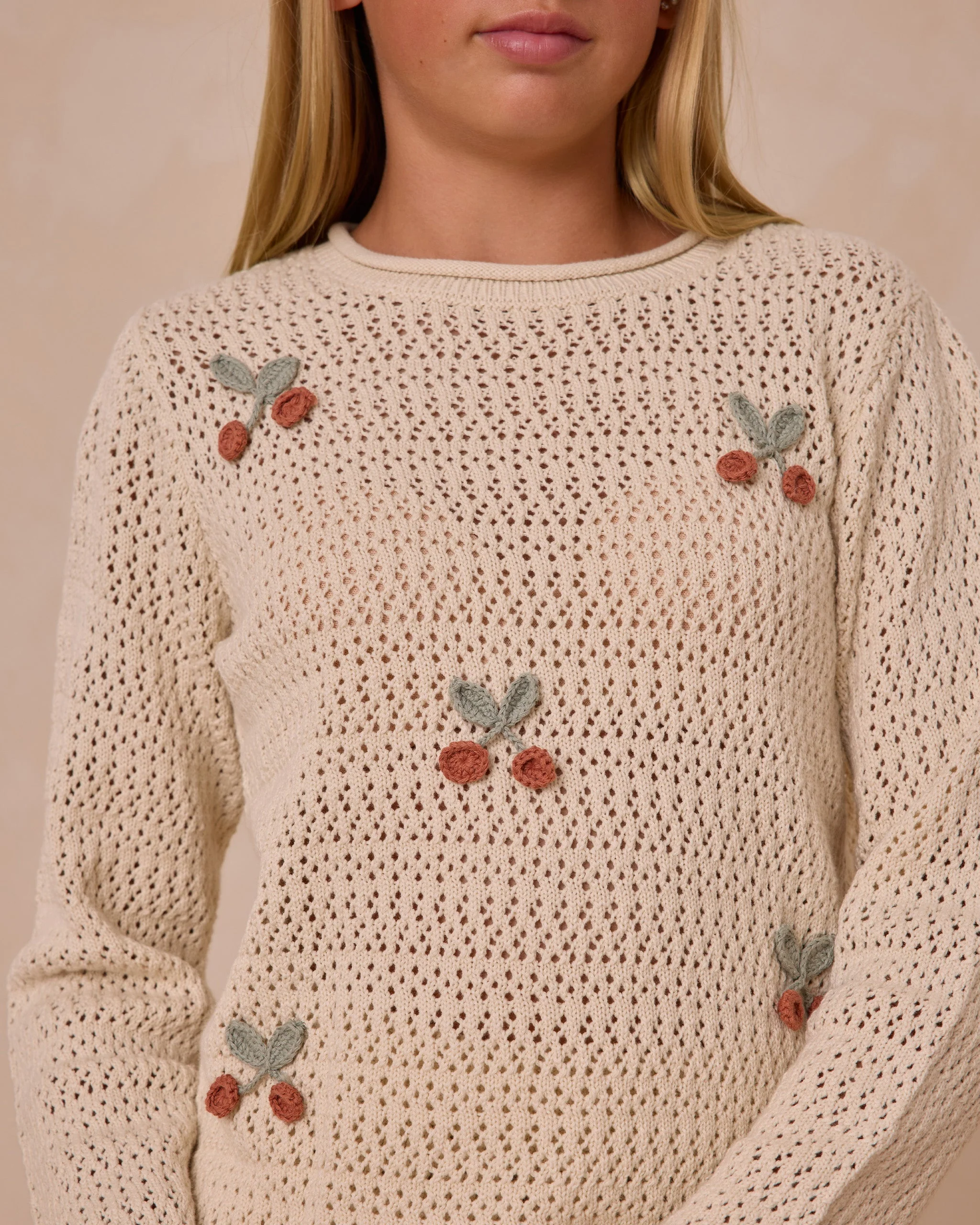 Crochet Knit Pullover || Cherries** - Image 3