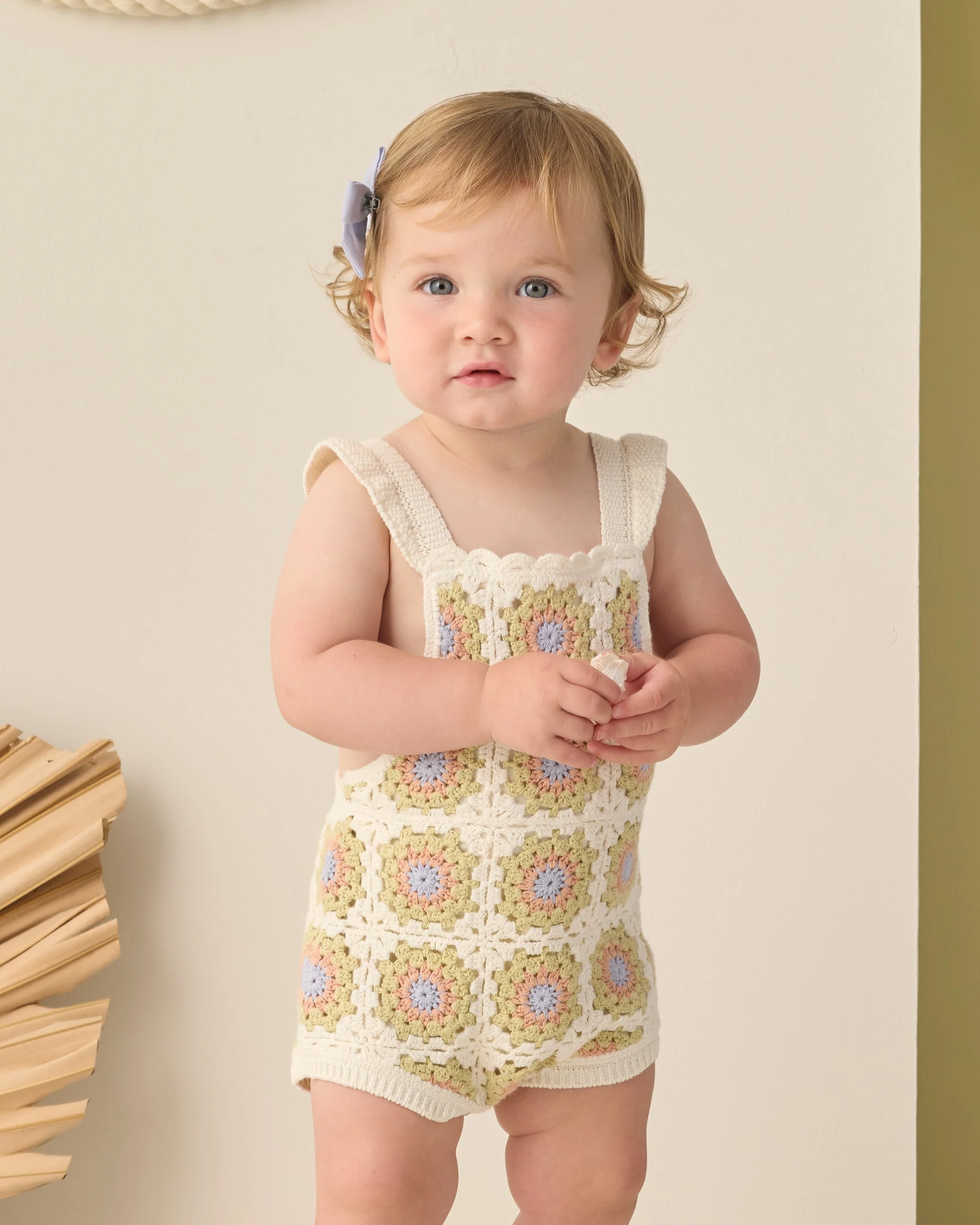 Crochet Romper Citron Daisy Check - Image 3