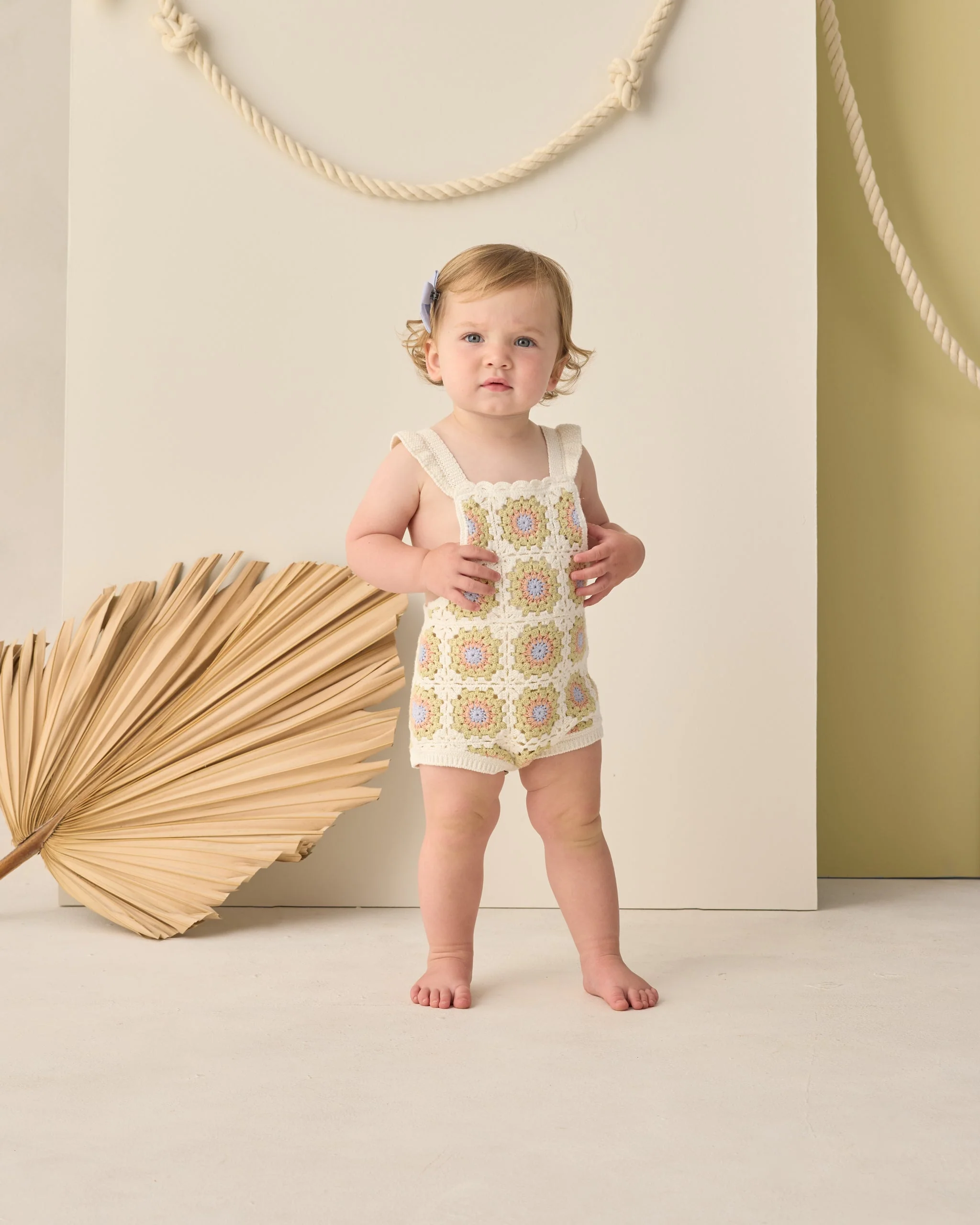 Crochet Romper Citron Daisy Check - Image 4