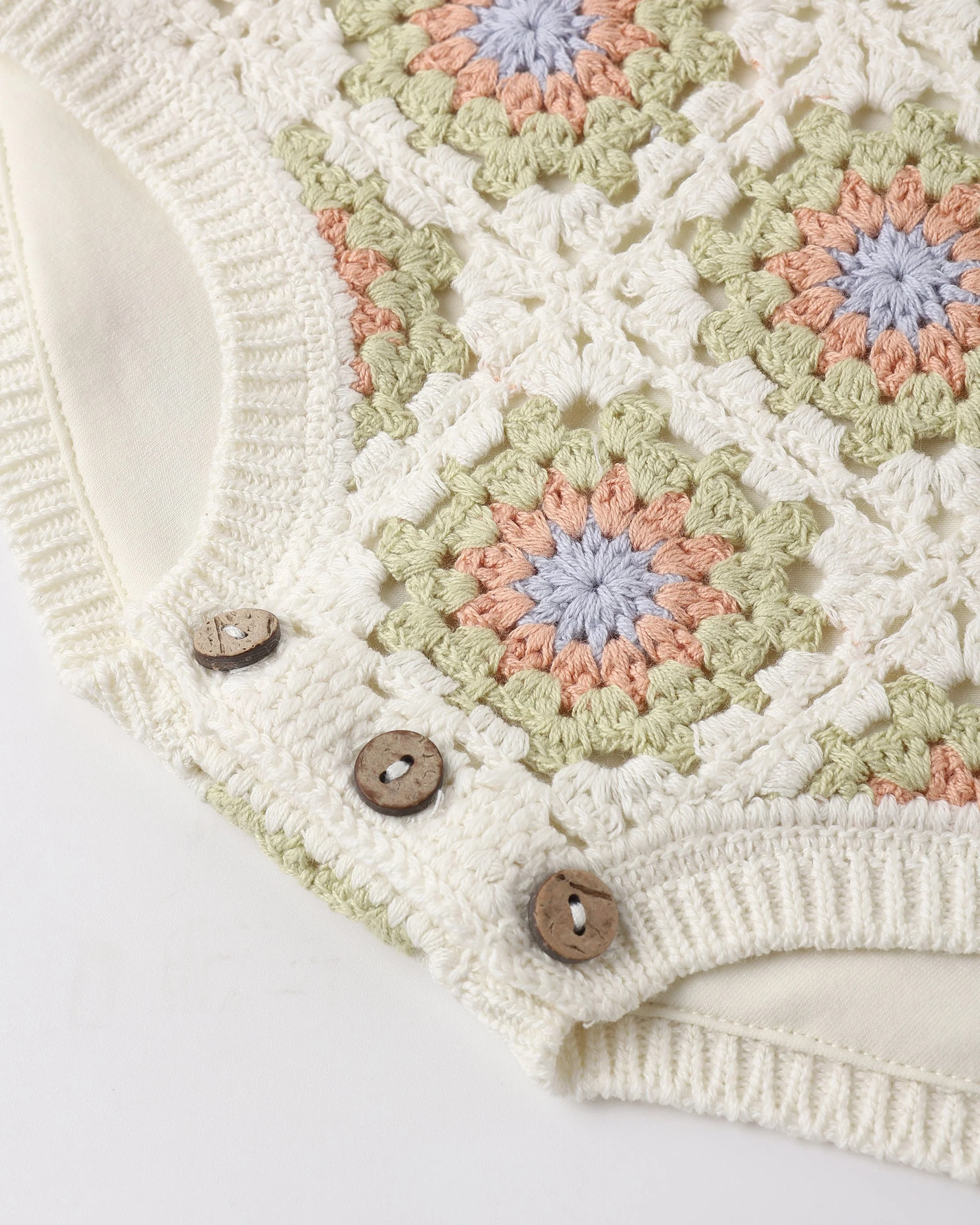 Crochet Romper Citron Daisy Check - Image 6