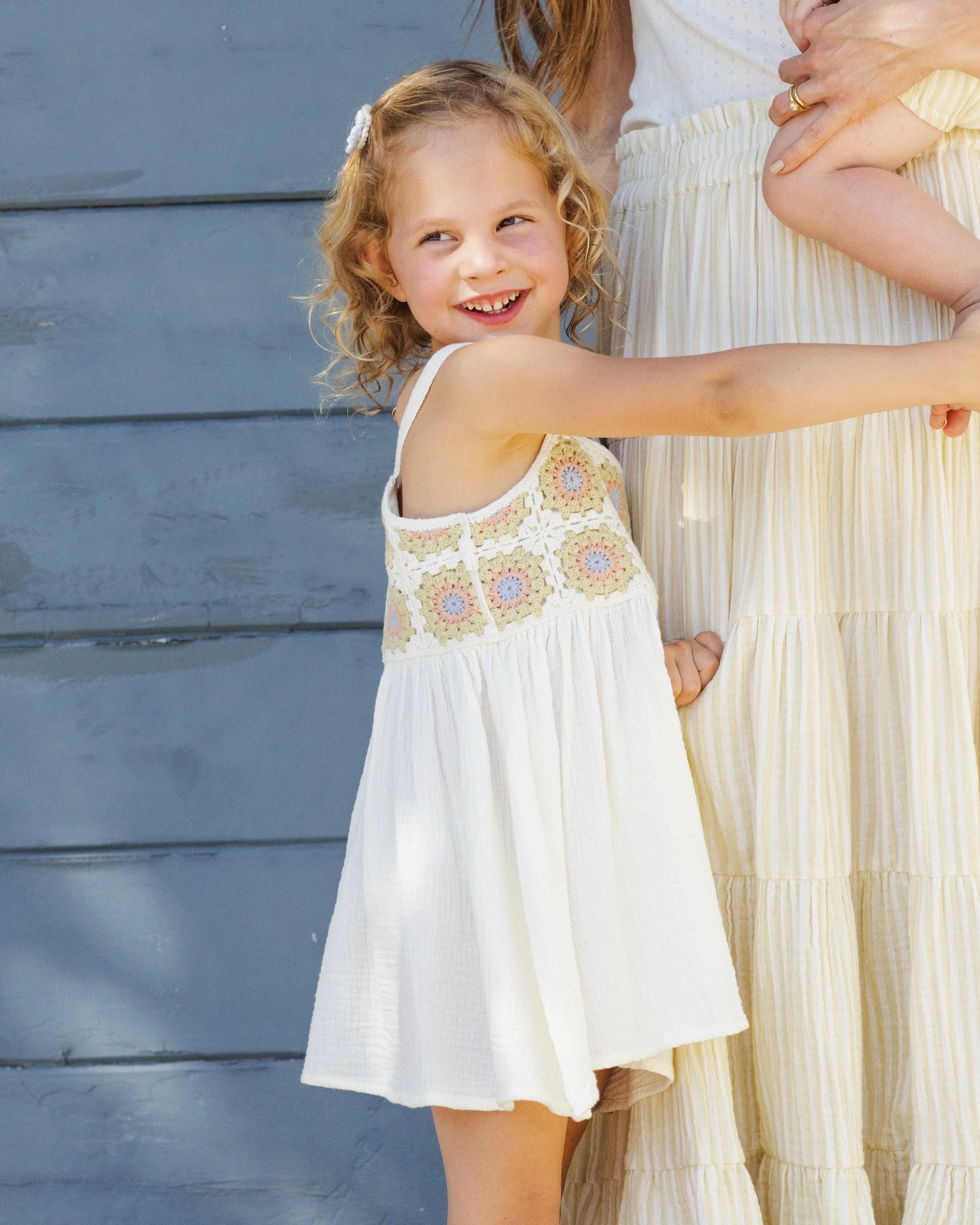 Crochet Sundress Citron Daisy Check - Image 2