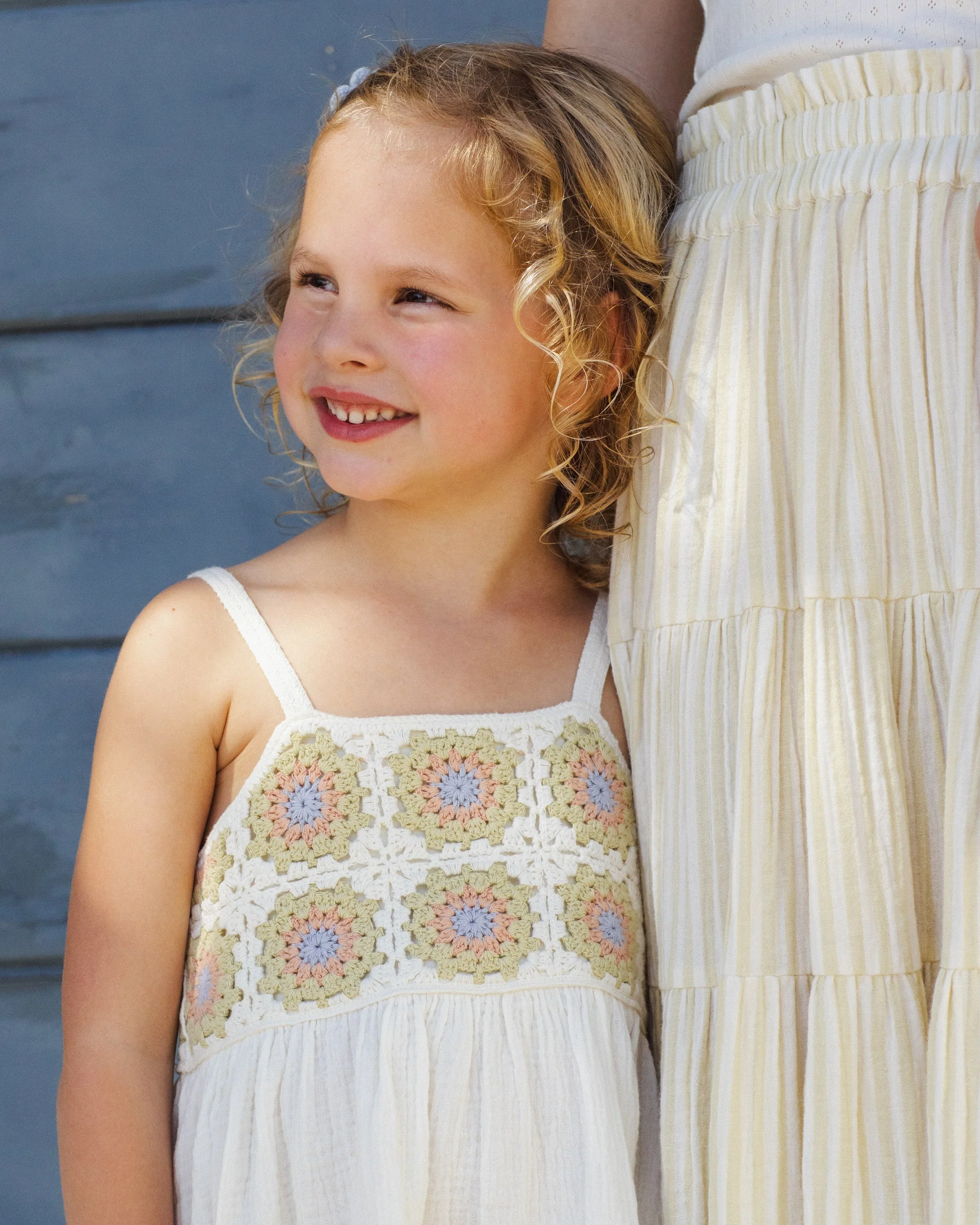 Crochet Sundress Citron Daisy Check - Image 3