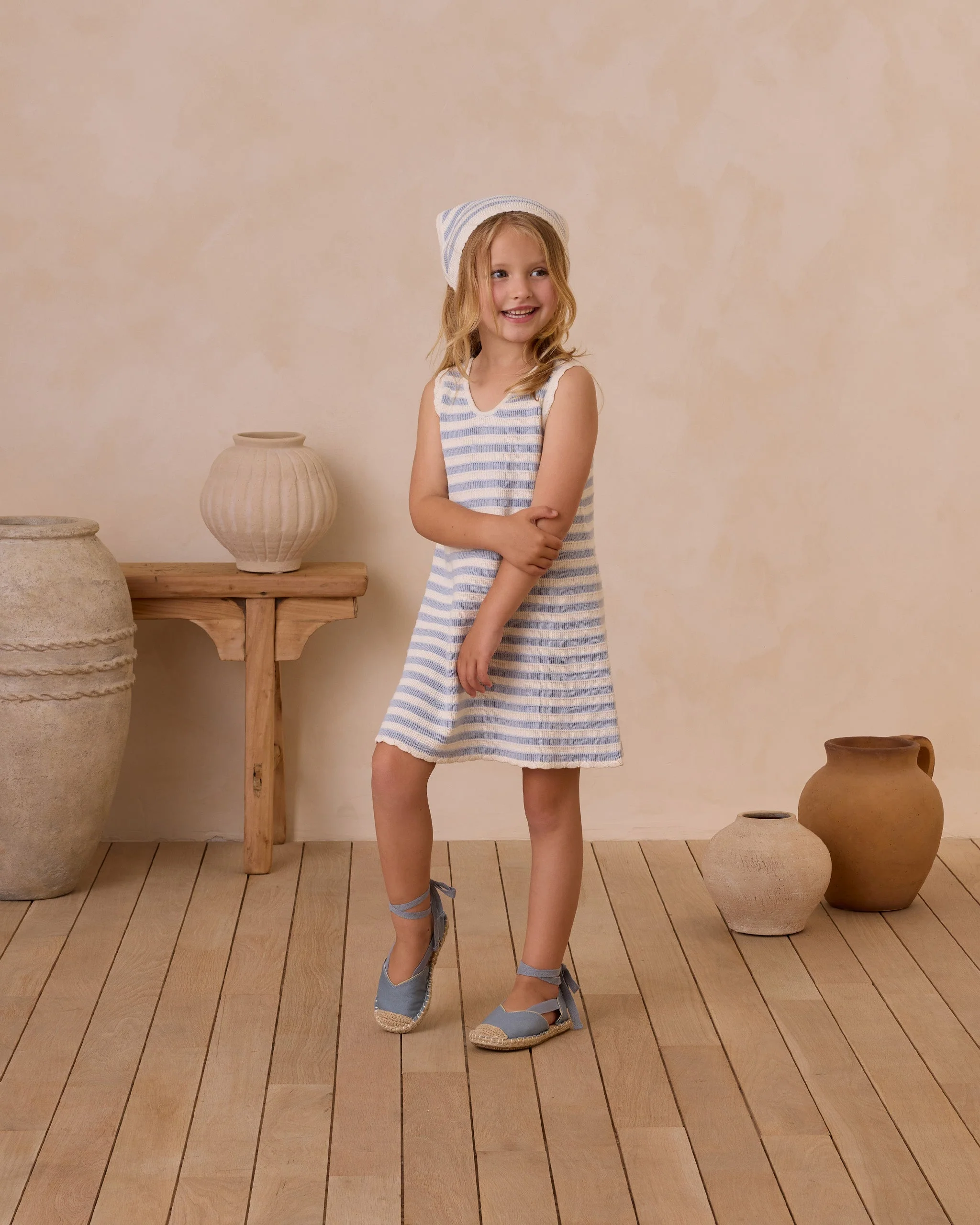 Crochet Tank Mini Dress || Blue Stripe* - Image 2