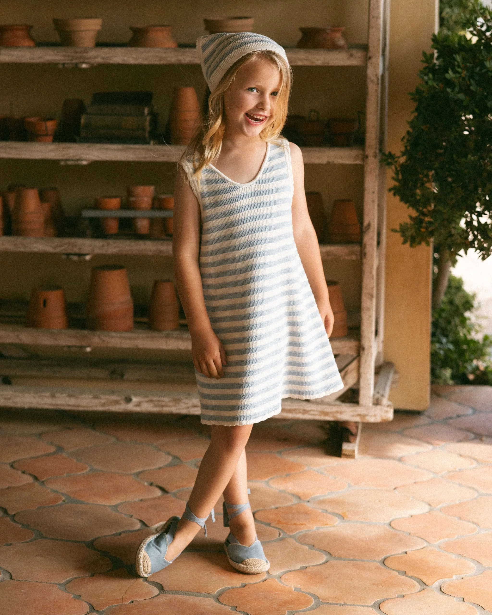 Crochet Tank Mini Dress || Blue Stripe* - Image 4