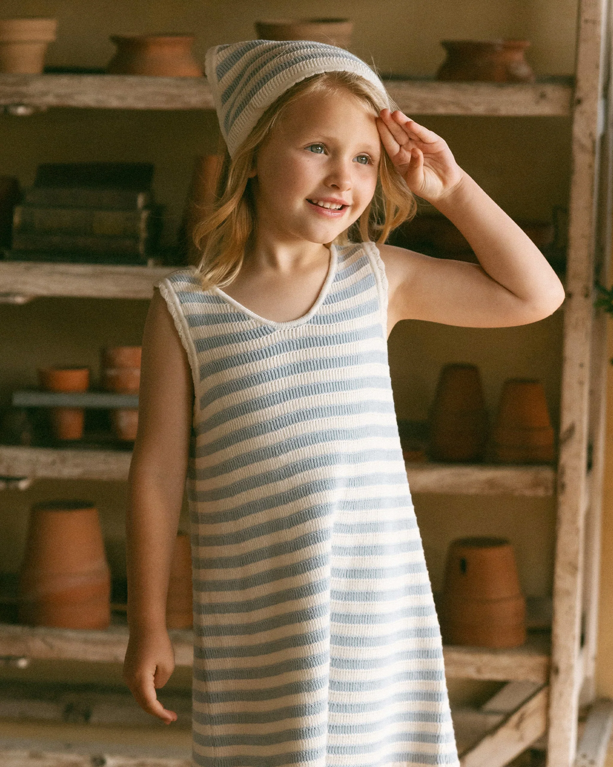 Crochet Tank Mini Dress || Blue Stripe* - Image 6