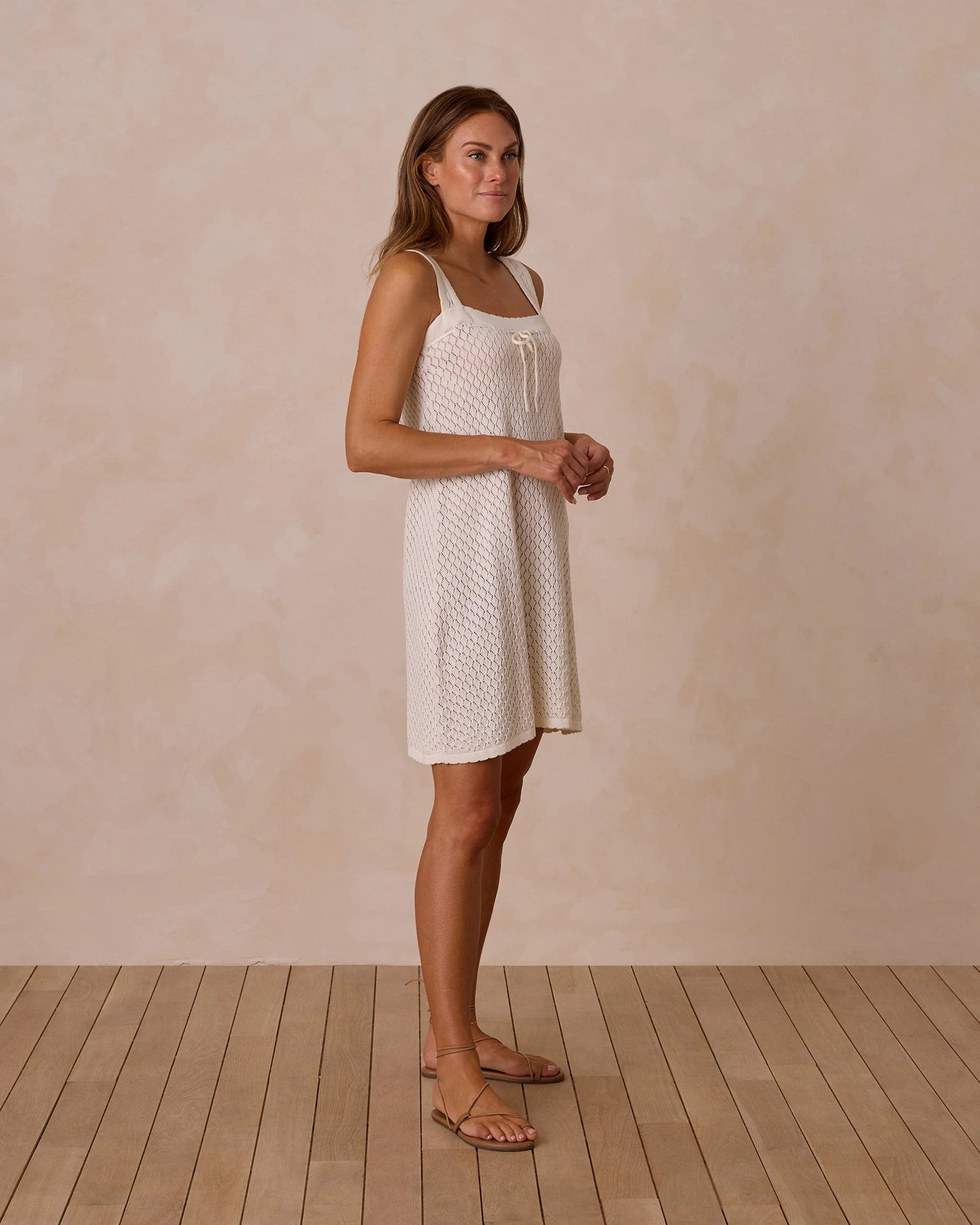 Crochet Tank Mini Dress || Ivory - Image 2