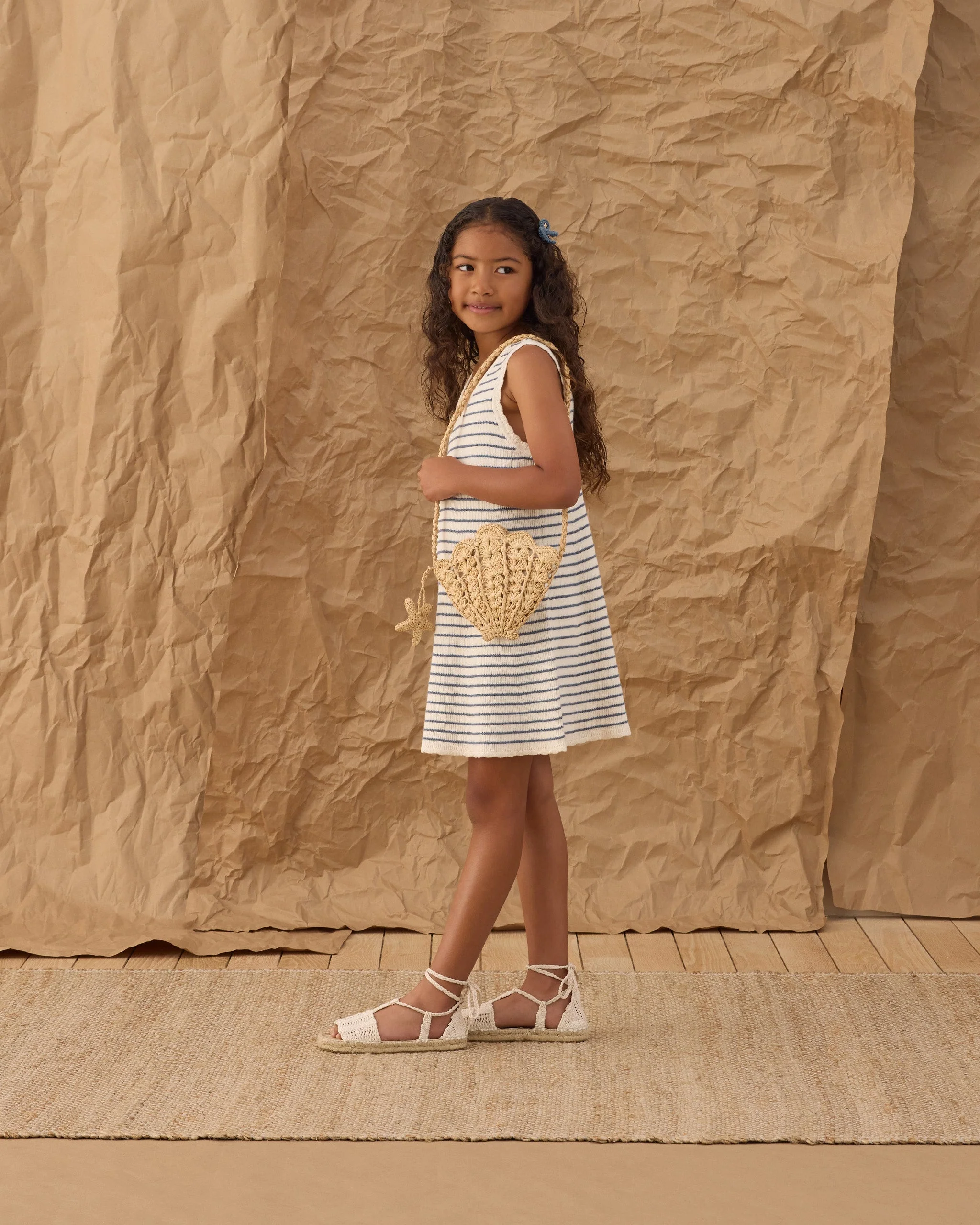 Crochet Tank Mini Dress Marine Stripe - Image 5