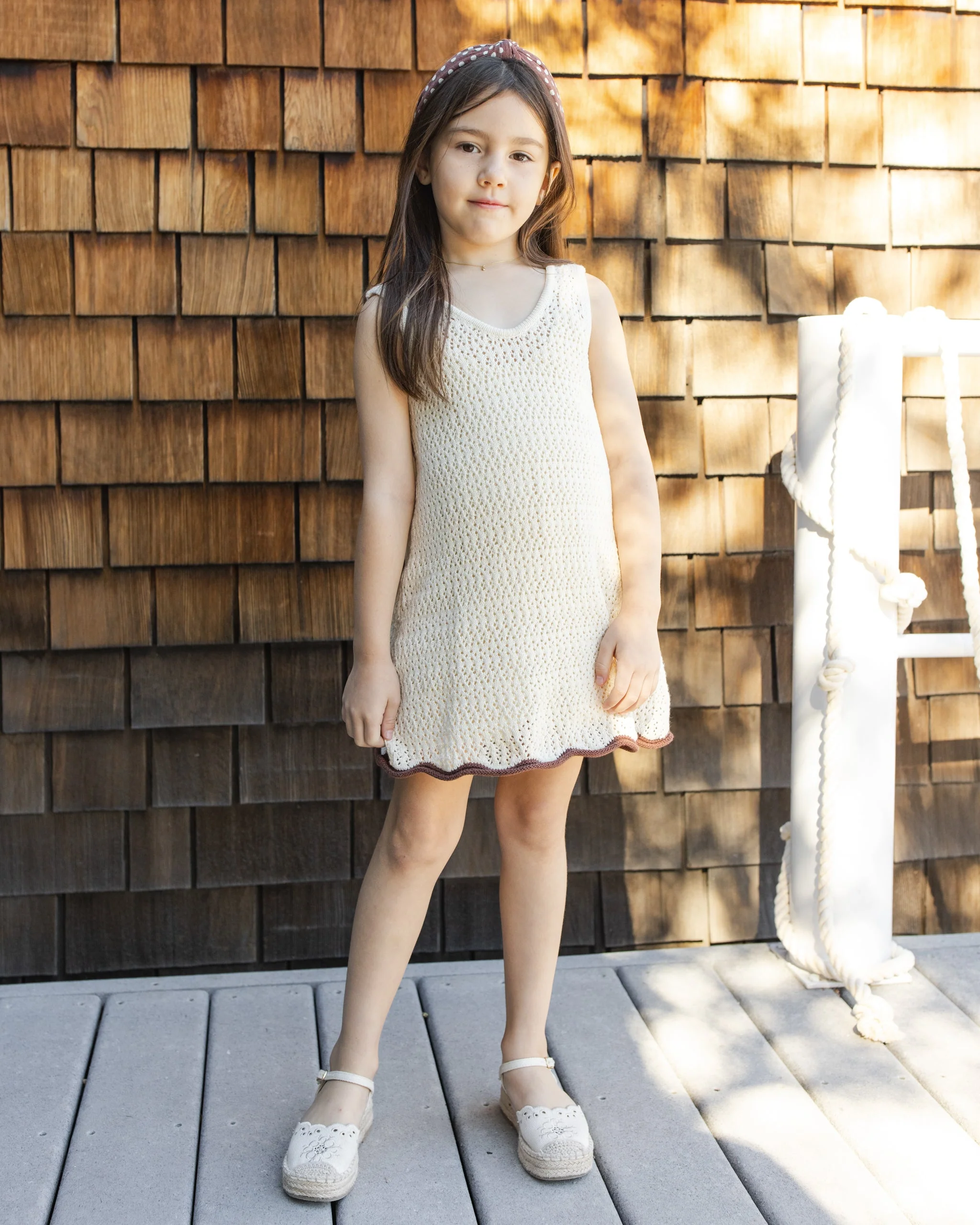 Crochet Tank Mini Dress Natural - Image 2