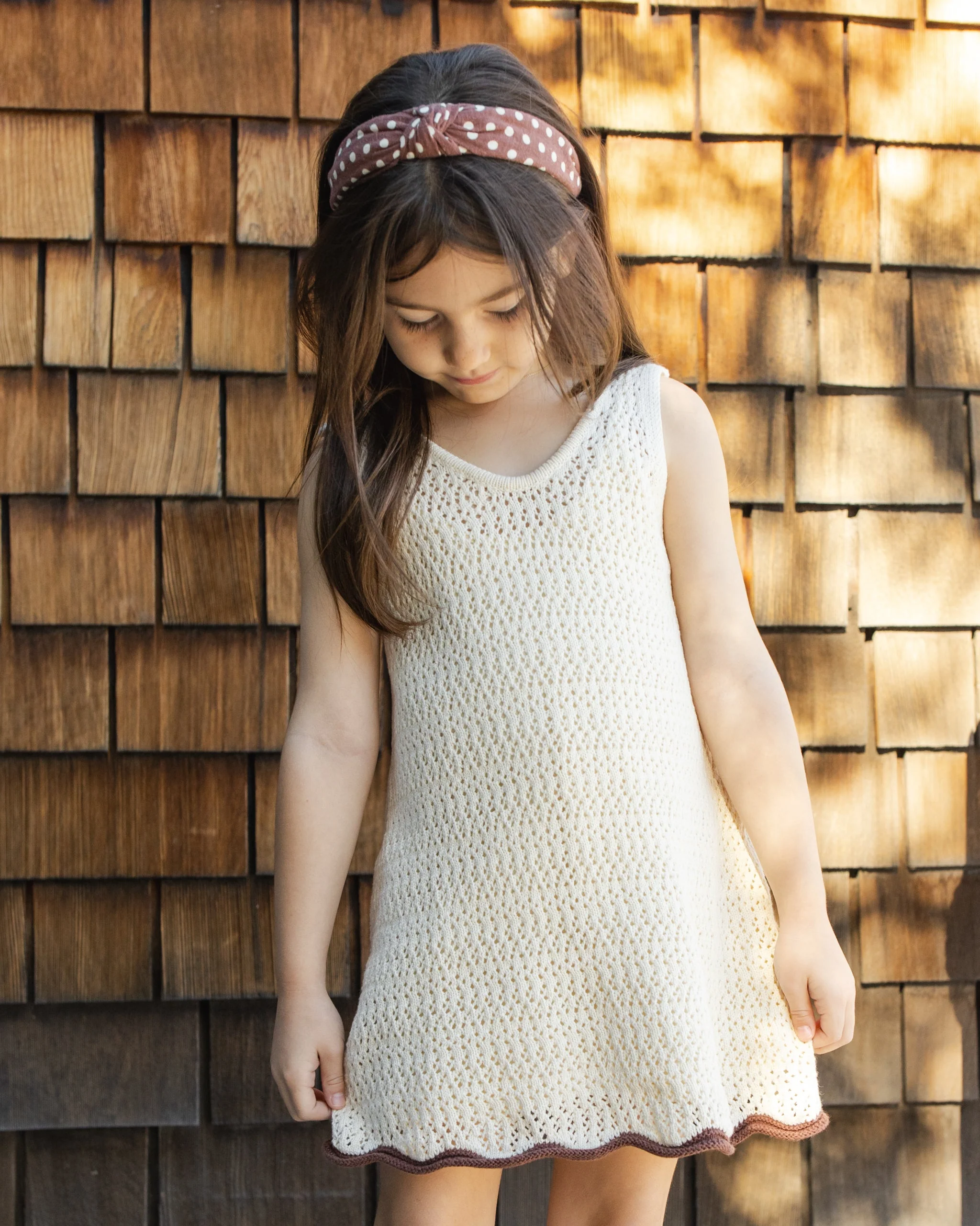 Crochet Tank Mini Dress Natural - Image 5