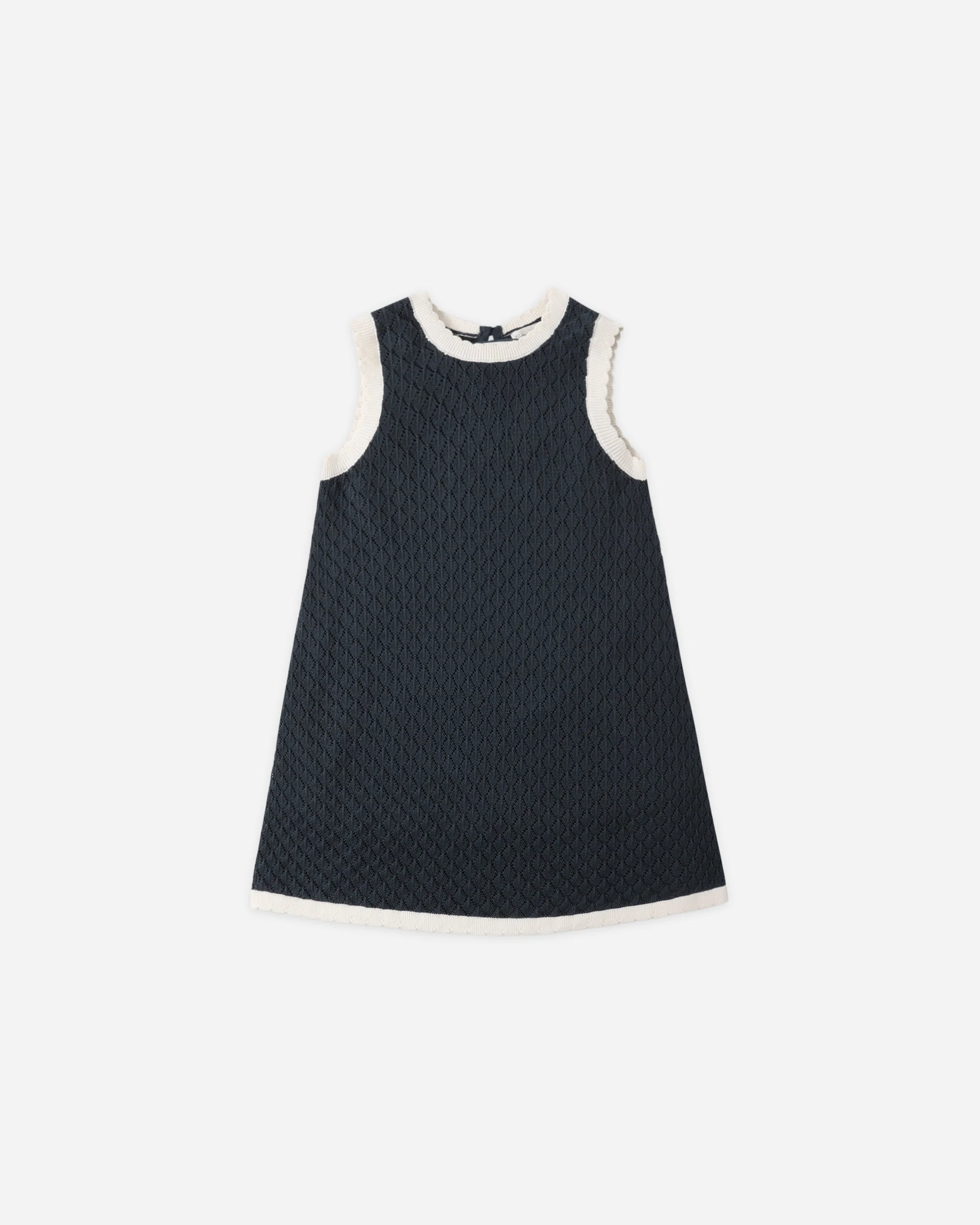 Crochet Tank Mini Dress Navy