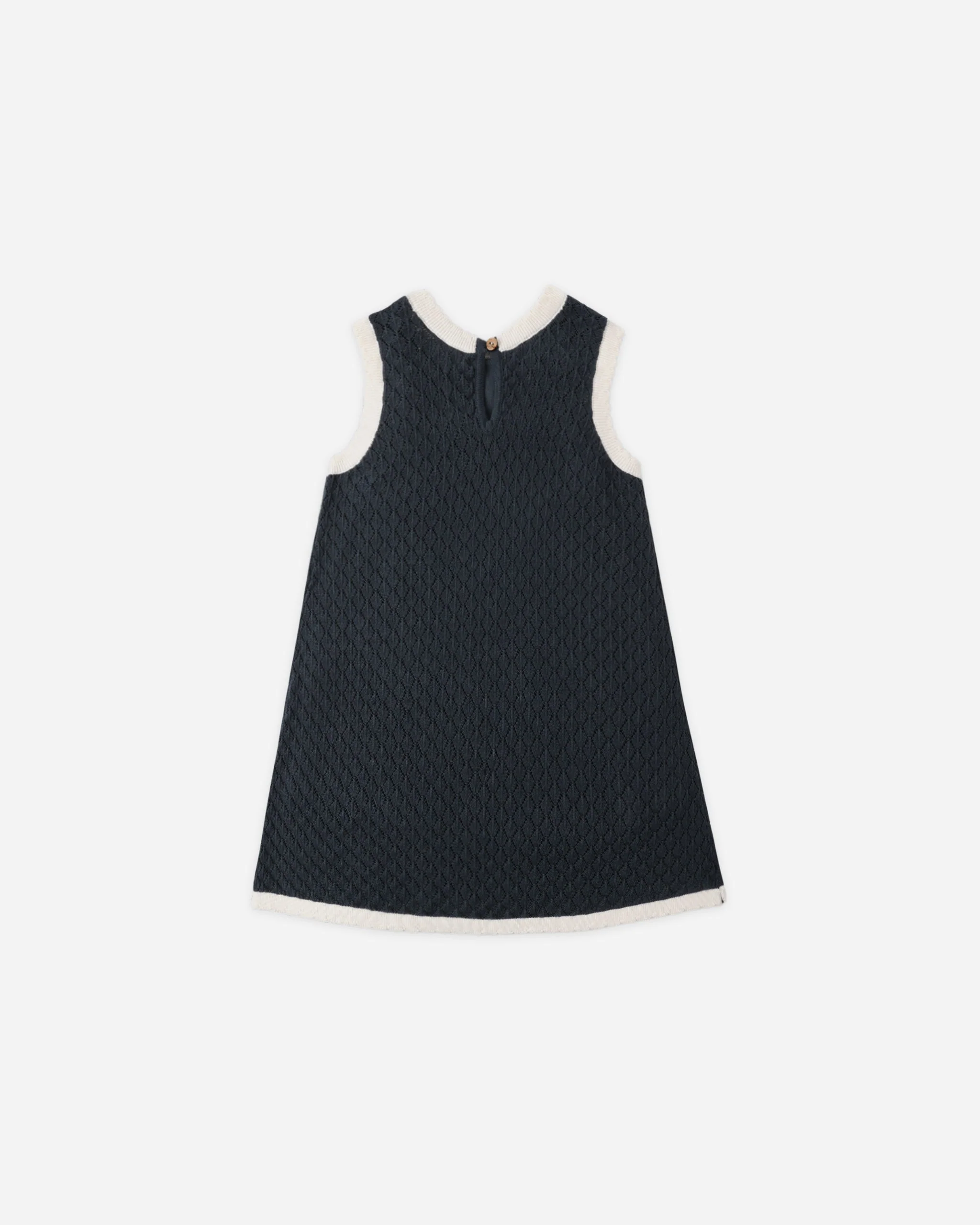 Crochet Tank Mini Dress Navy - Image 2