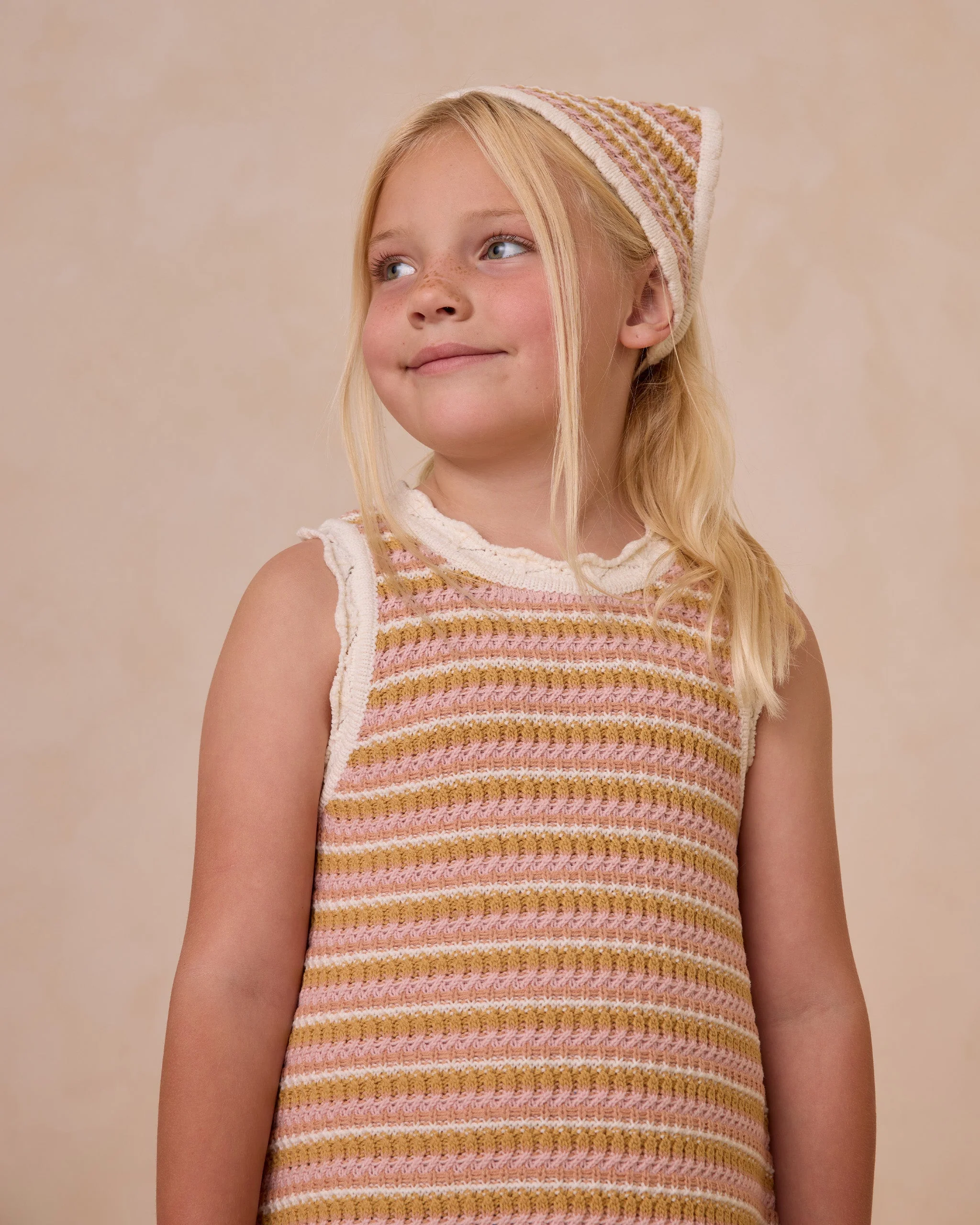 Crochet Tank Mini Dress || Pink Stripe - Image 3