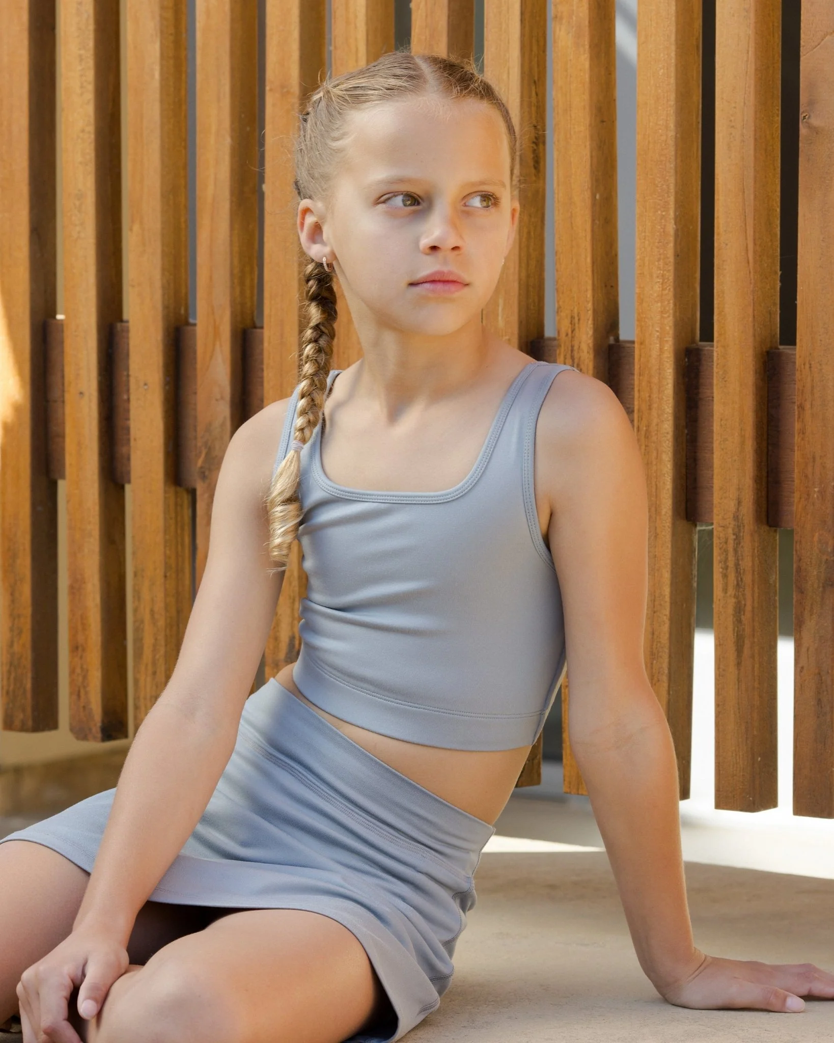Crop Fitted Tank || Blue - Image 3