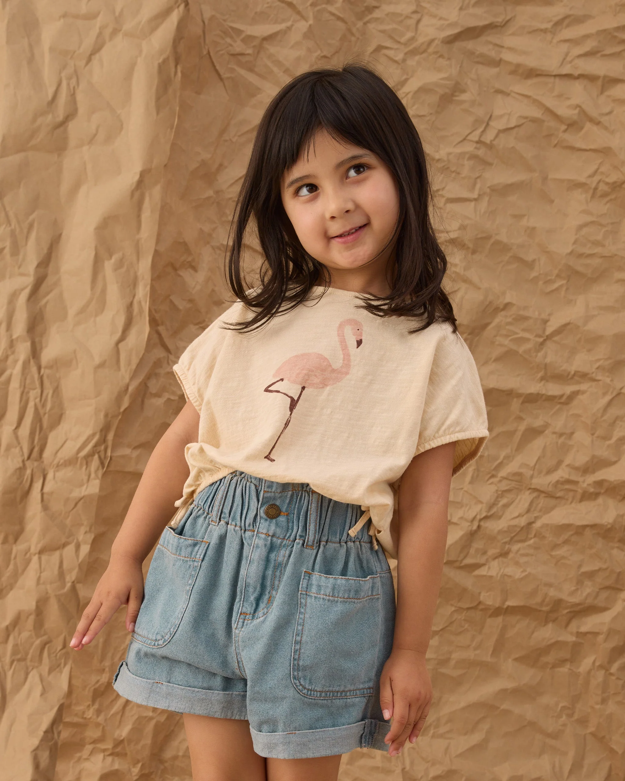 Cropped Cinch Tee Flamingo - Image 2