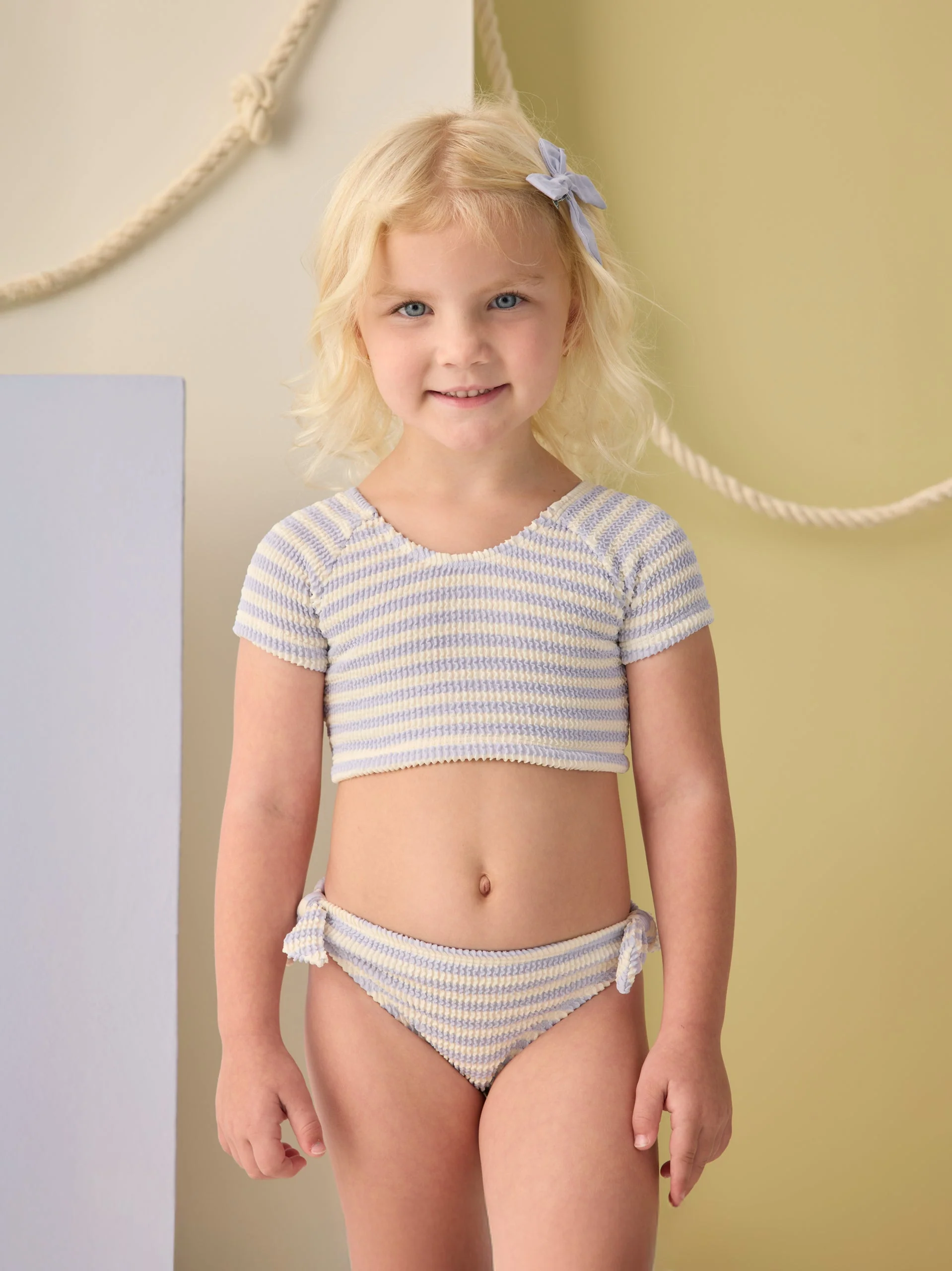 Cropped Rashguard Set Periwinkle Stripe - Image 4