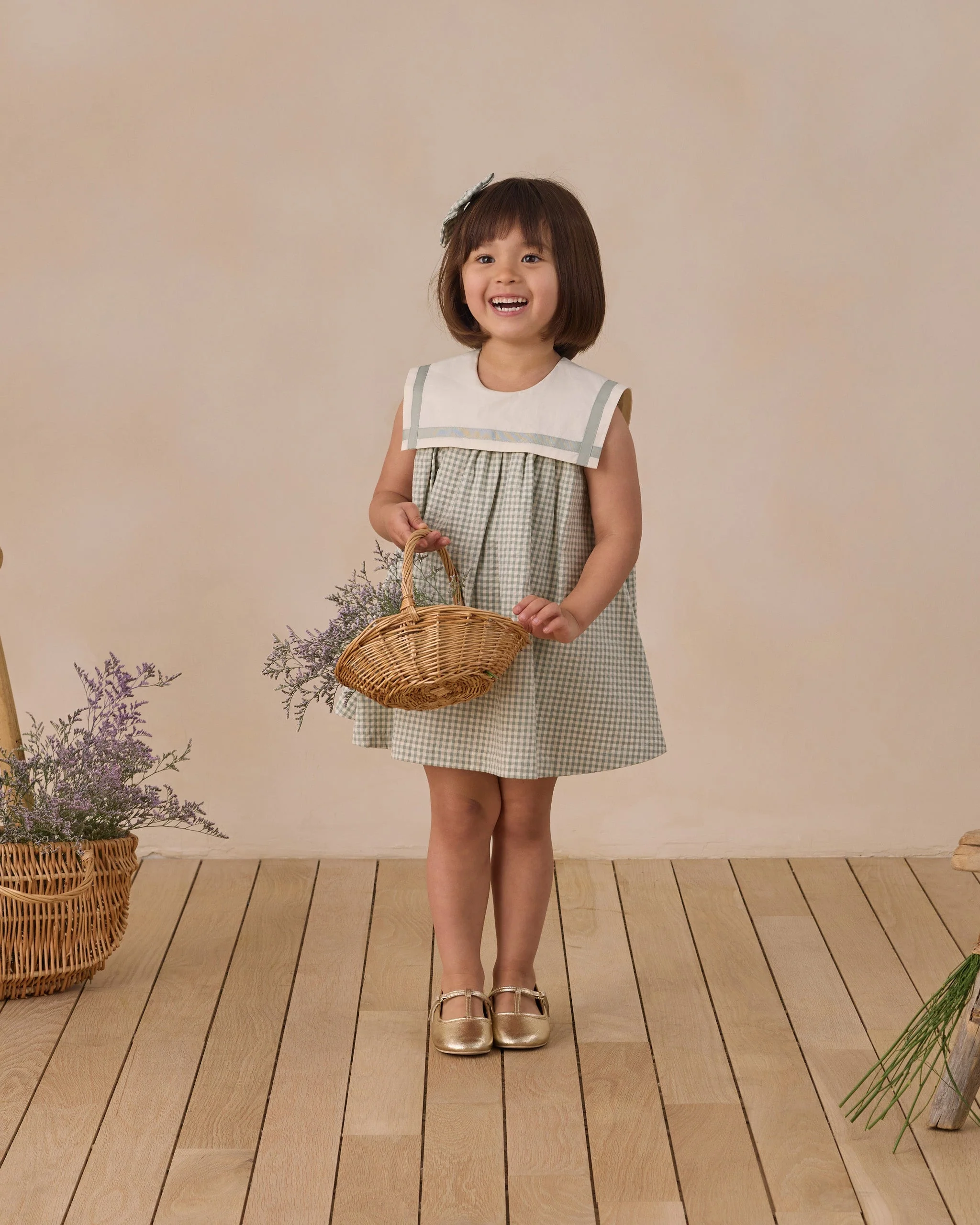 Daisy Dress Eucalyptus Check - Image 3