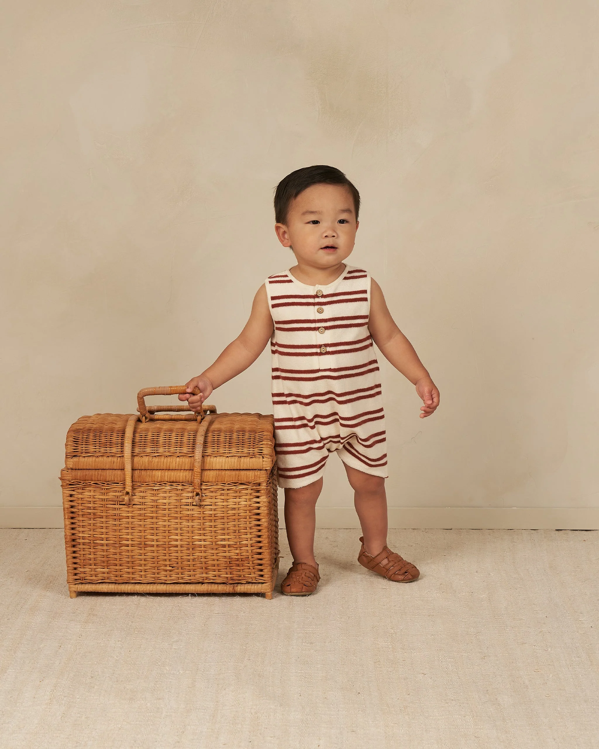 Davis Romper || Red Stripe - Image 2