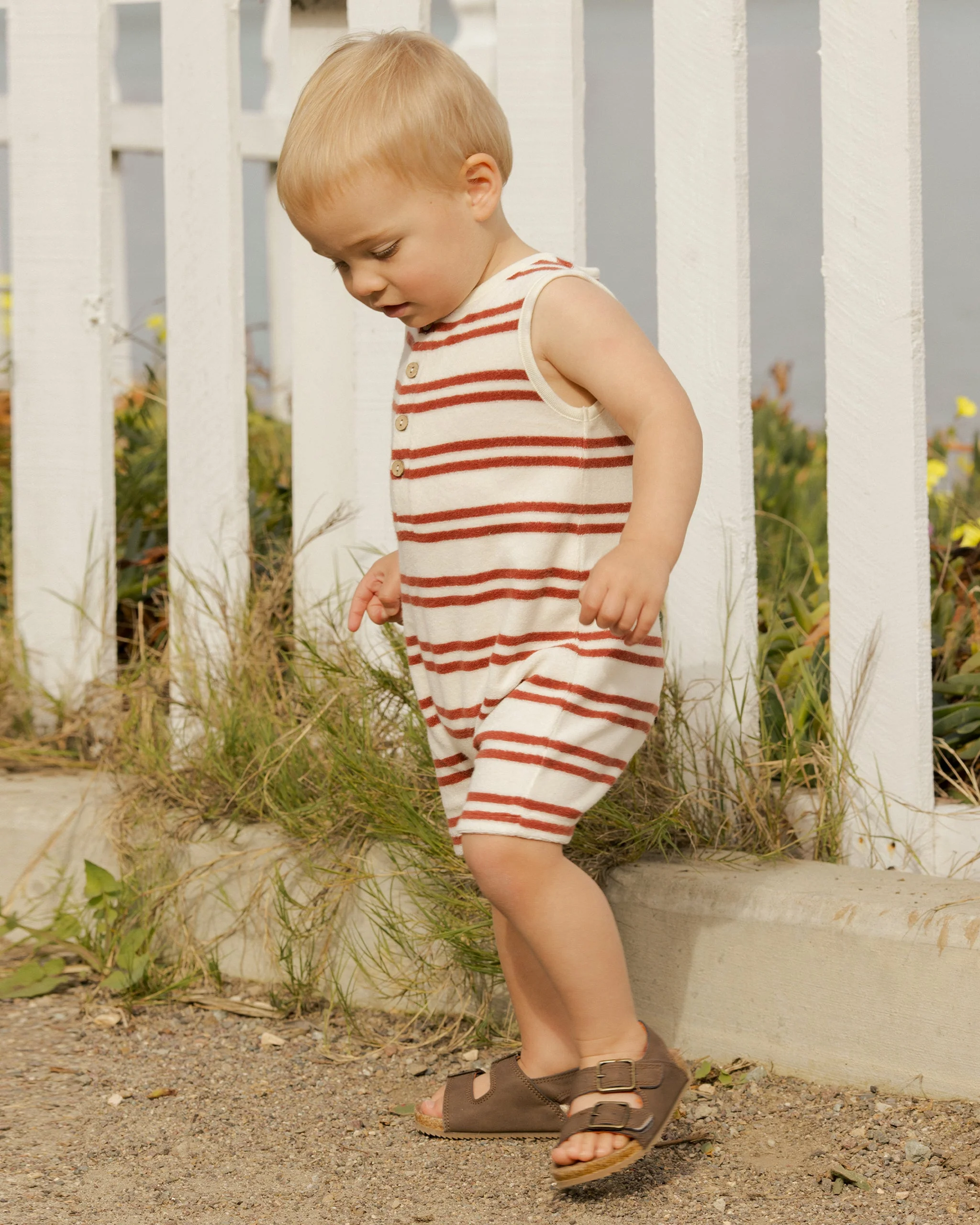 Davis Romper || Red Stripe - Image 5