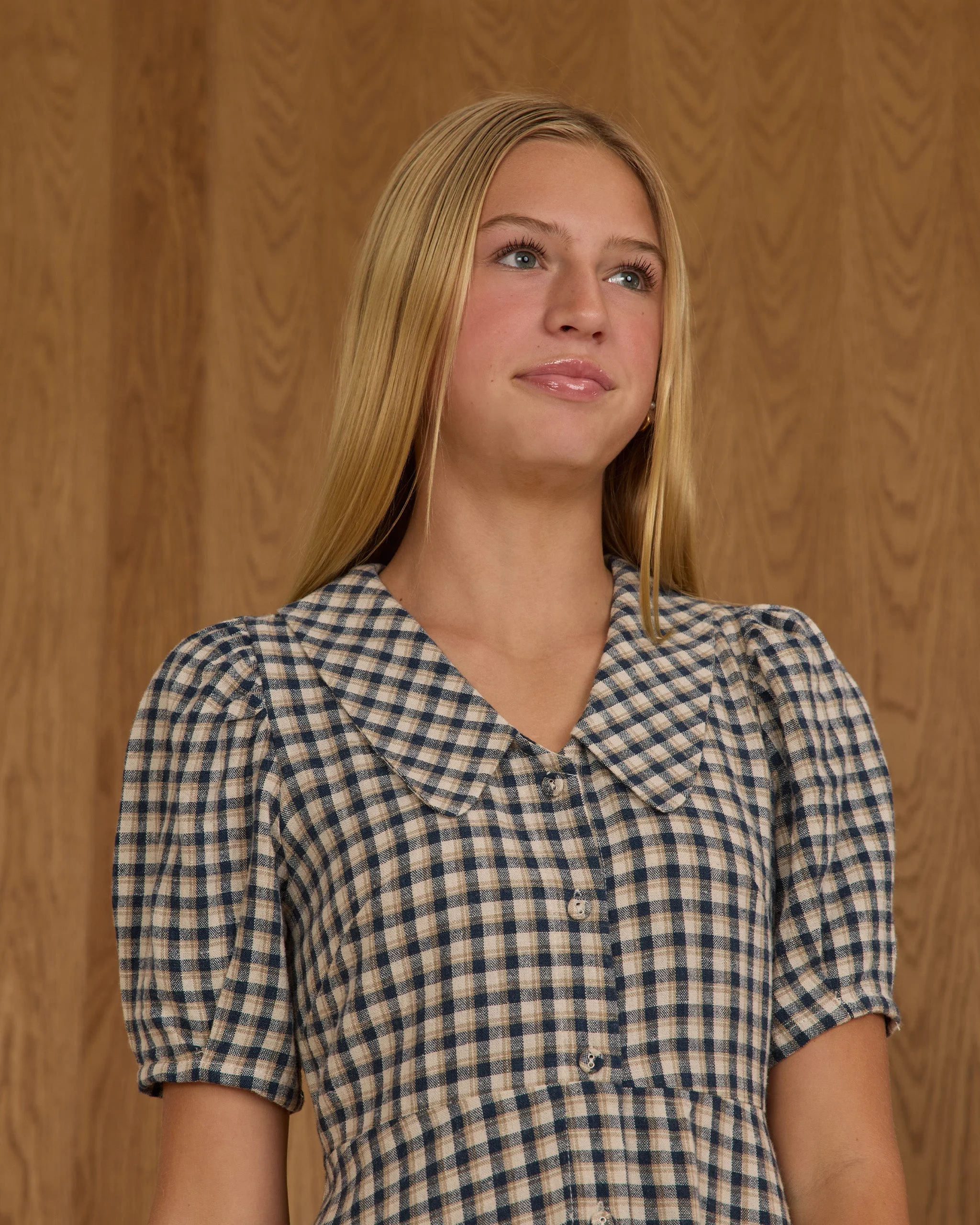 Del Mar Dress | Navy Check Teen - Image 3