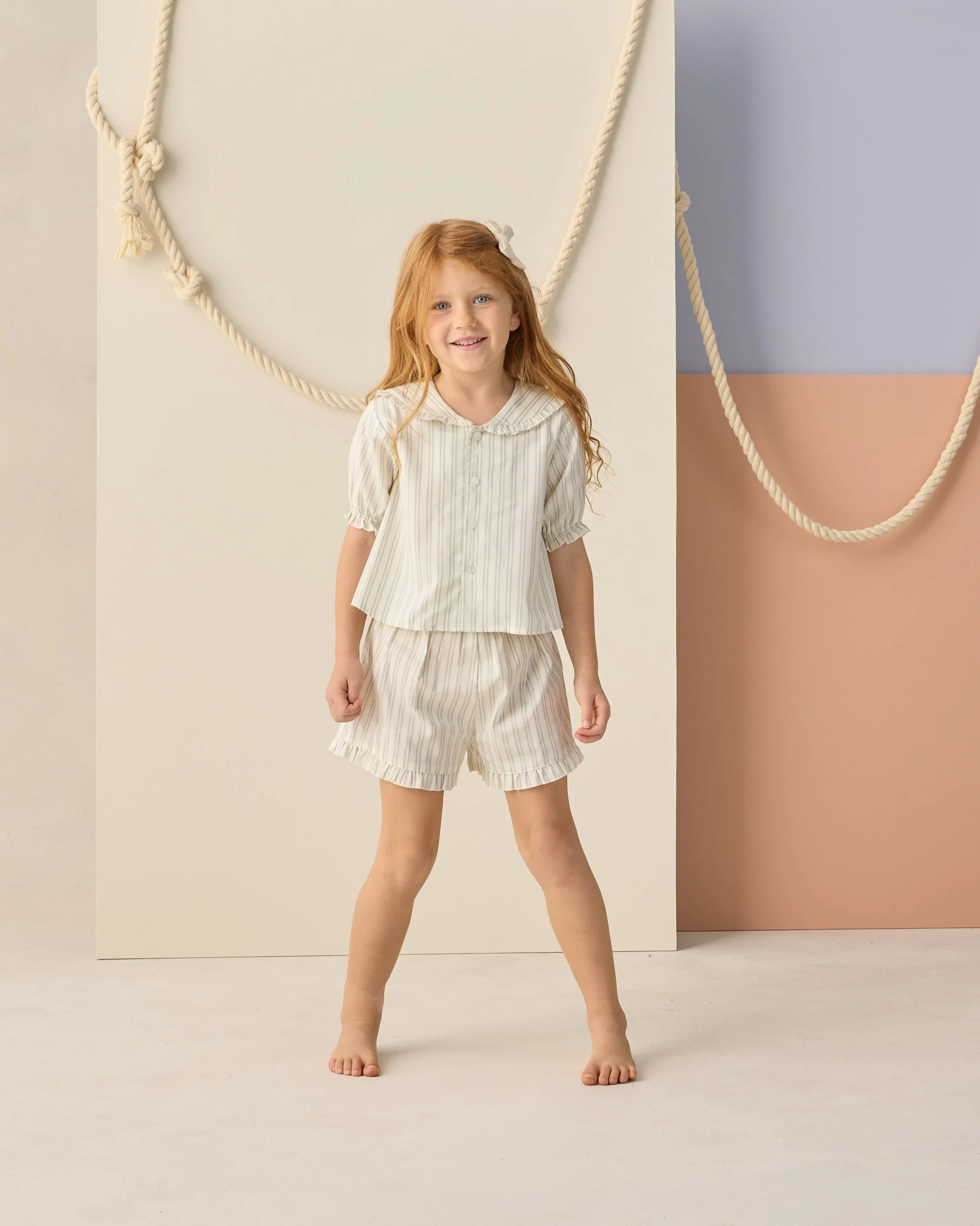 Delilah Pajama Set Seafoam Railroad Stripe - Image 2