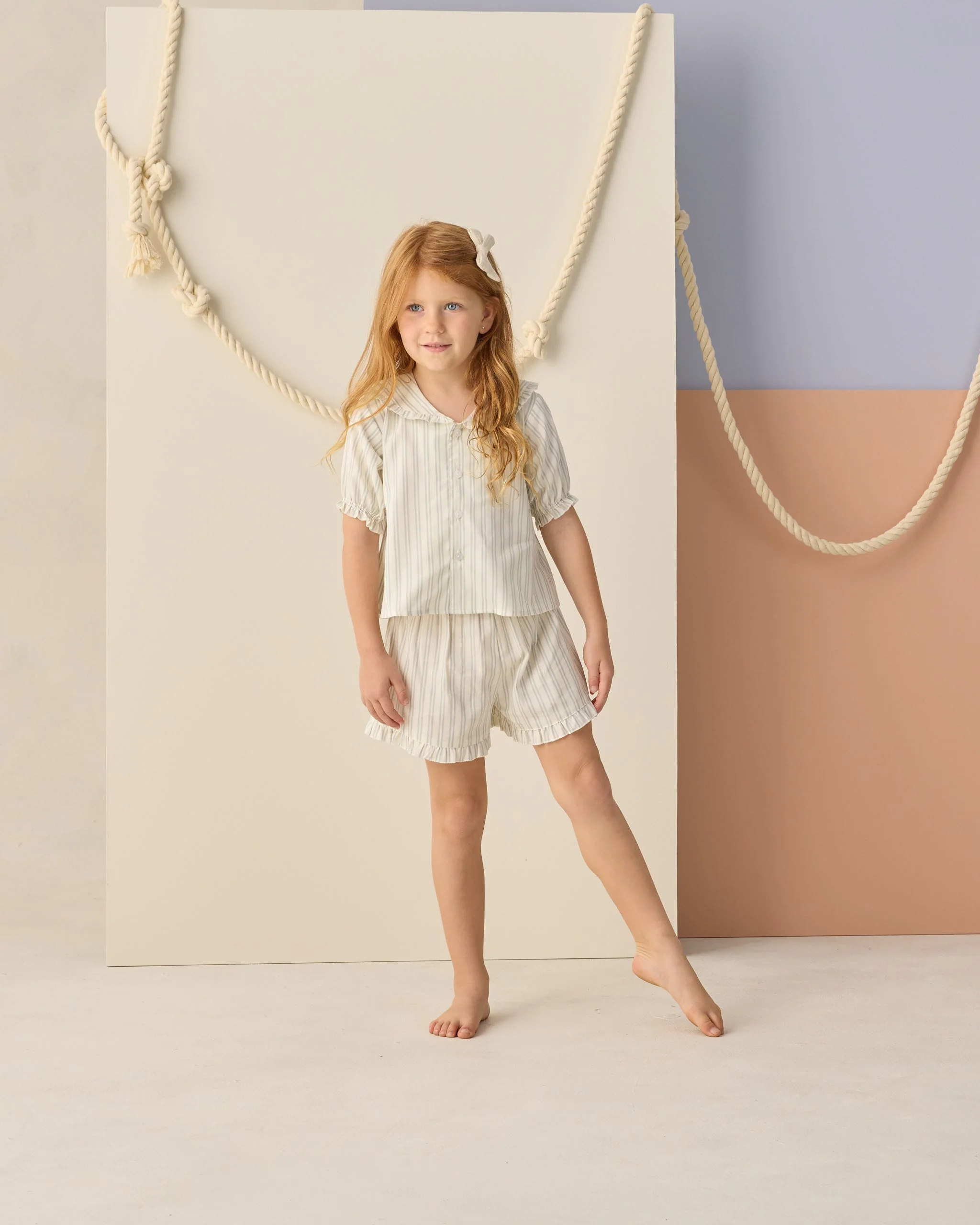 Delilah Pajama Set Seafoam Railroad Stripe - Image 4