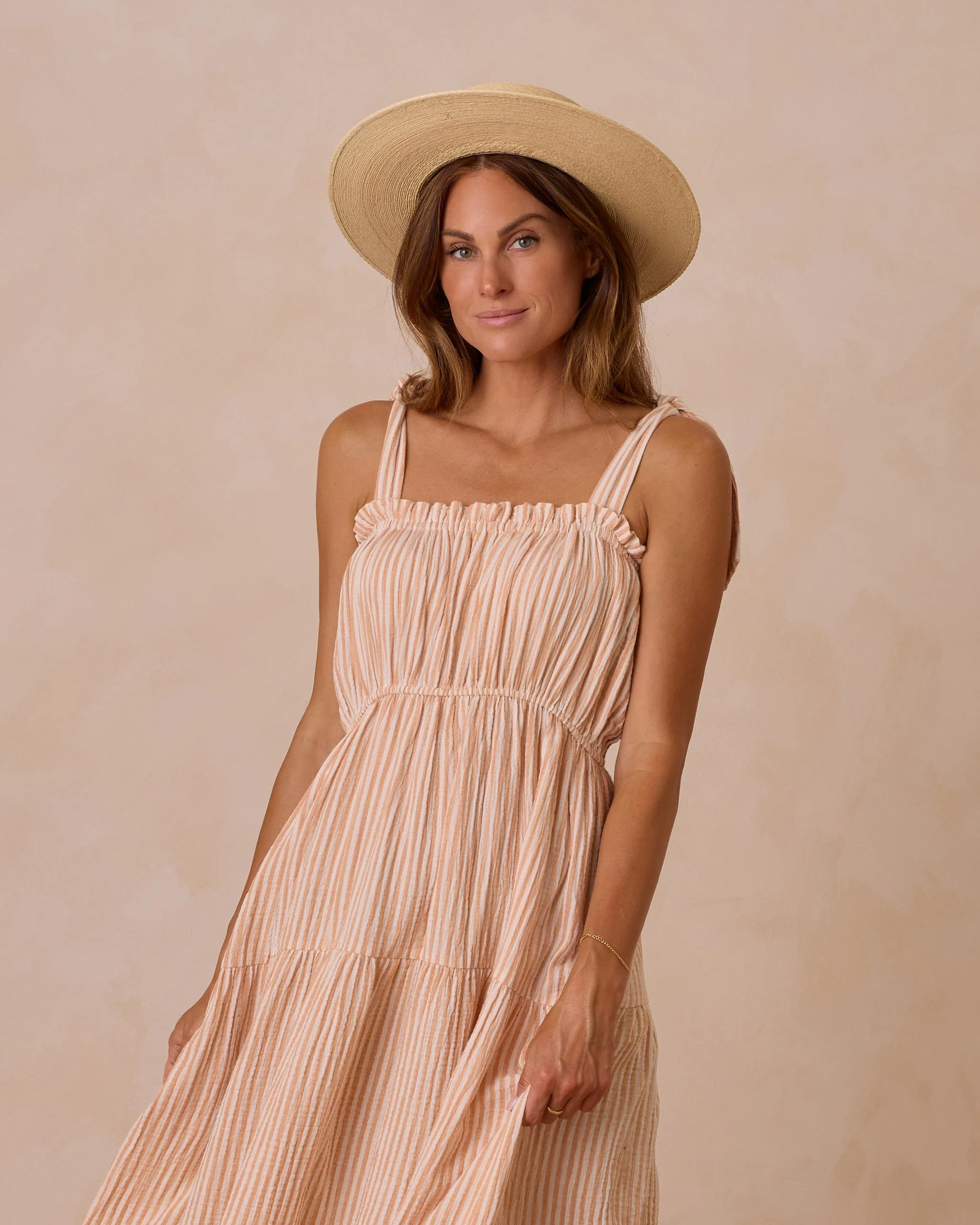 Delphina Dress | Grapefruit Stripe - Image 2