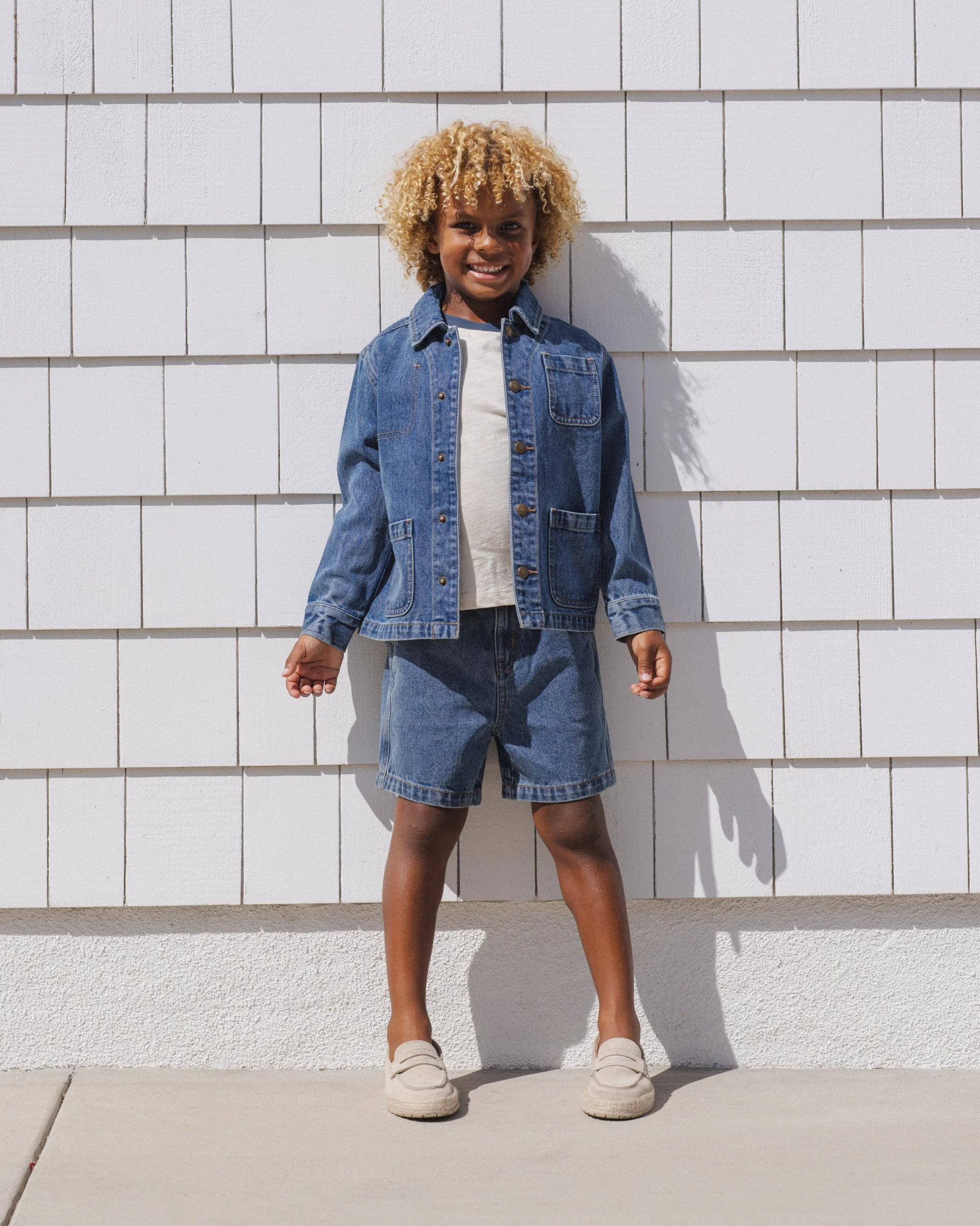Denim Chore Coat Navy - Image 2