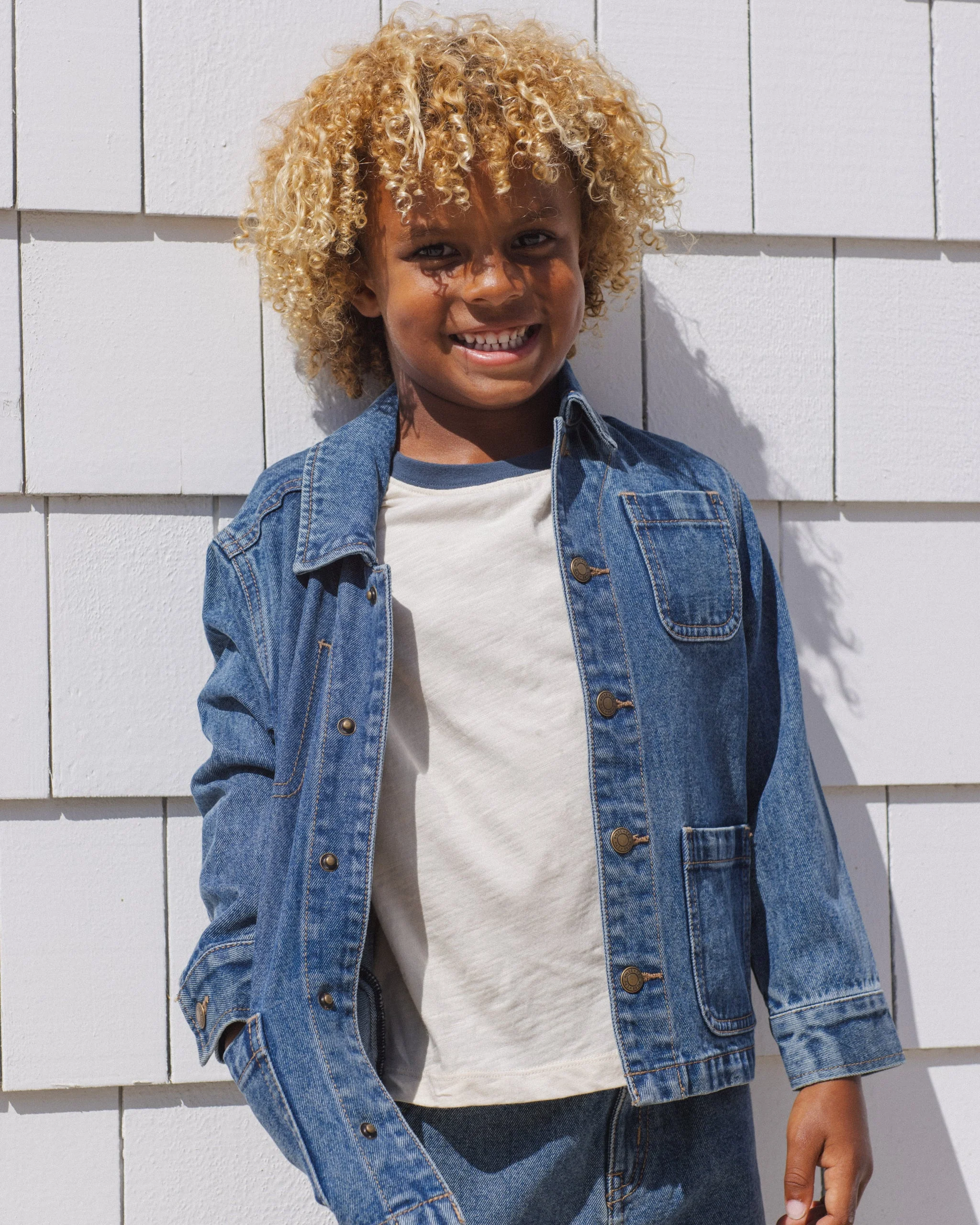 Denim Chore Coat Navy - Image 3