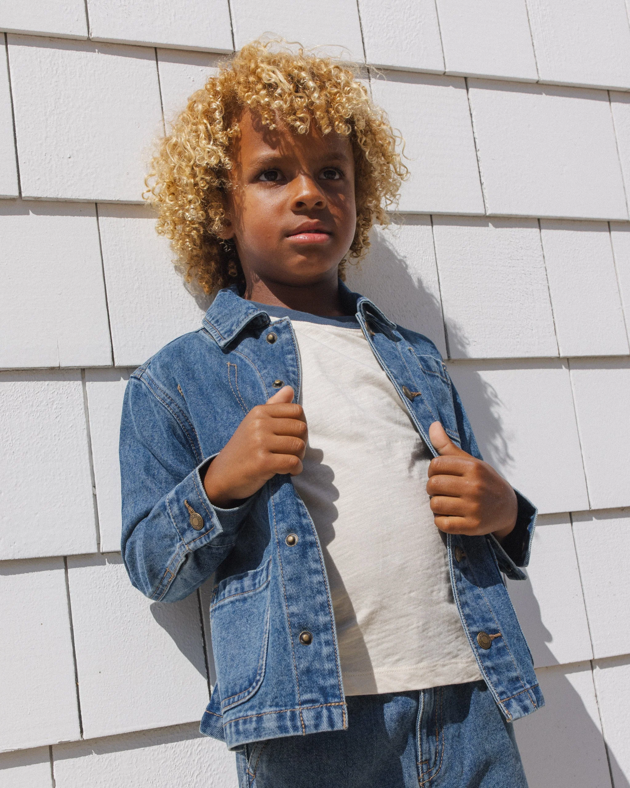Denim Chore Coat Navy - Image 5