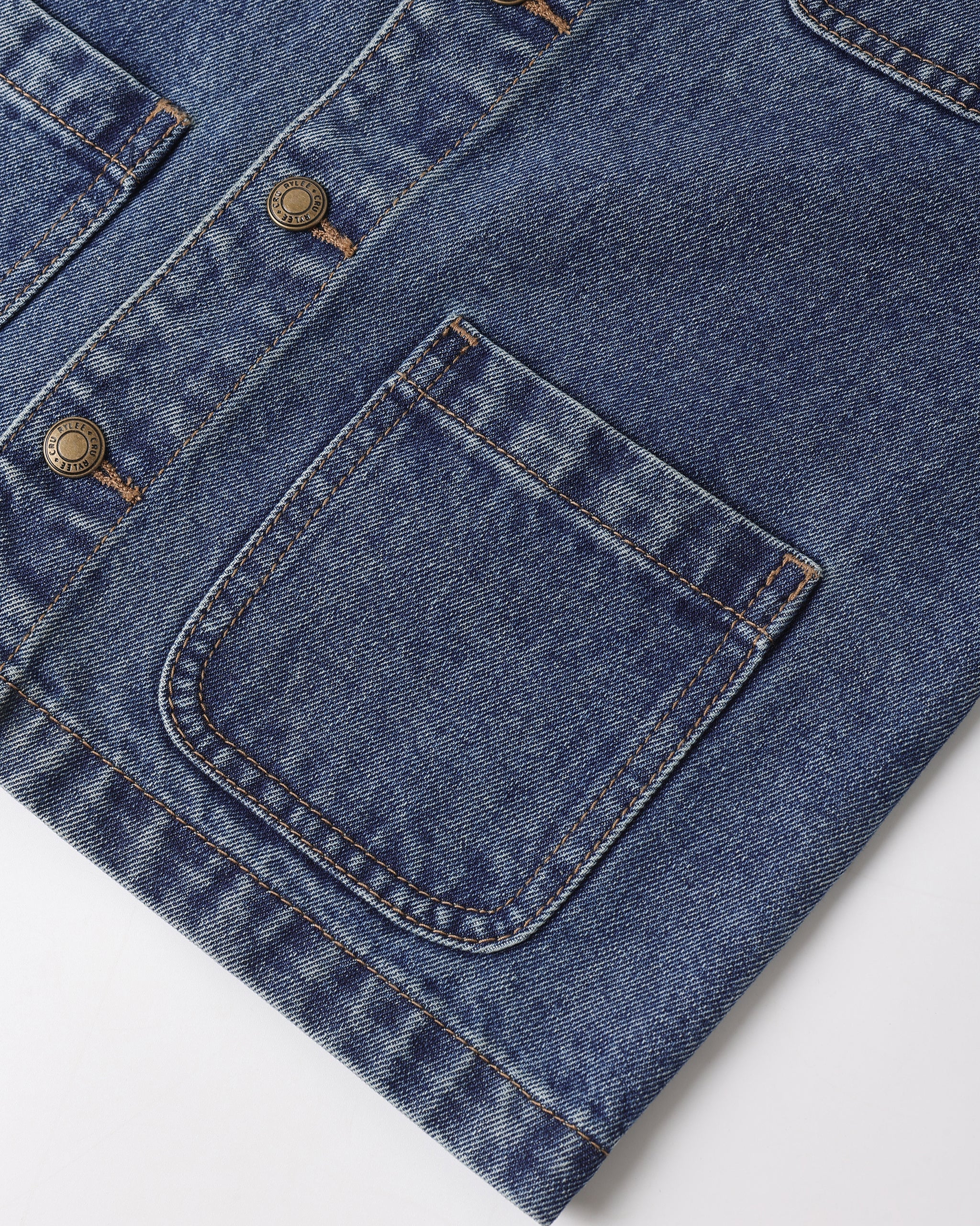 Denim Chore Coat Navy - Image 8
