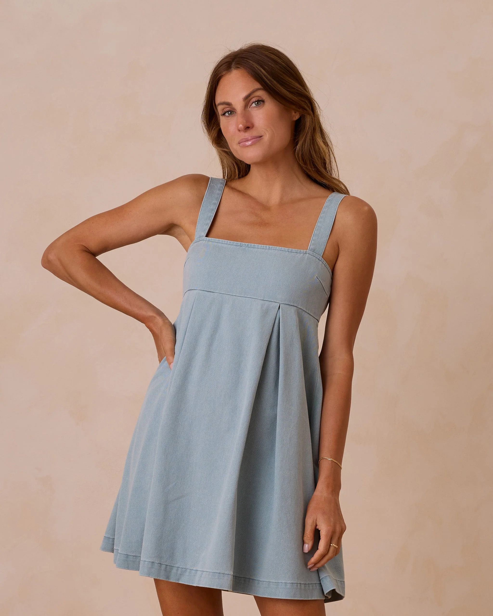 -Denim Mini Dress | Ocean- - Image 3