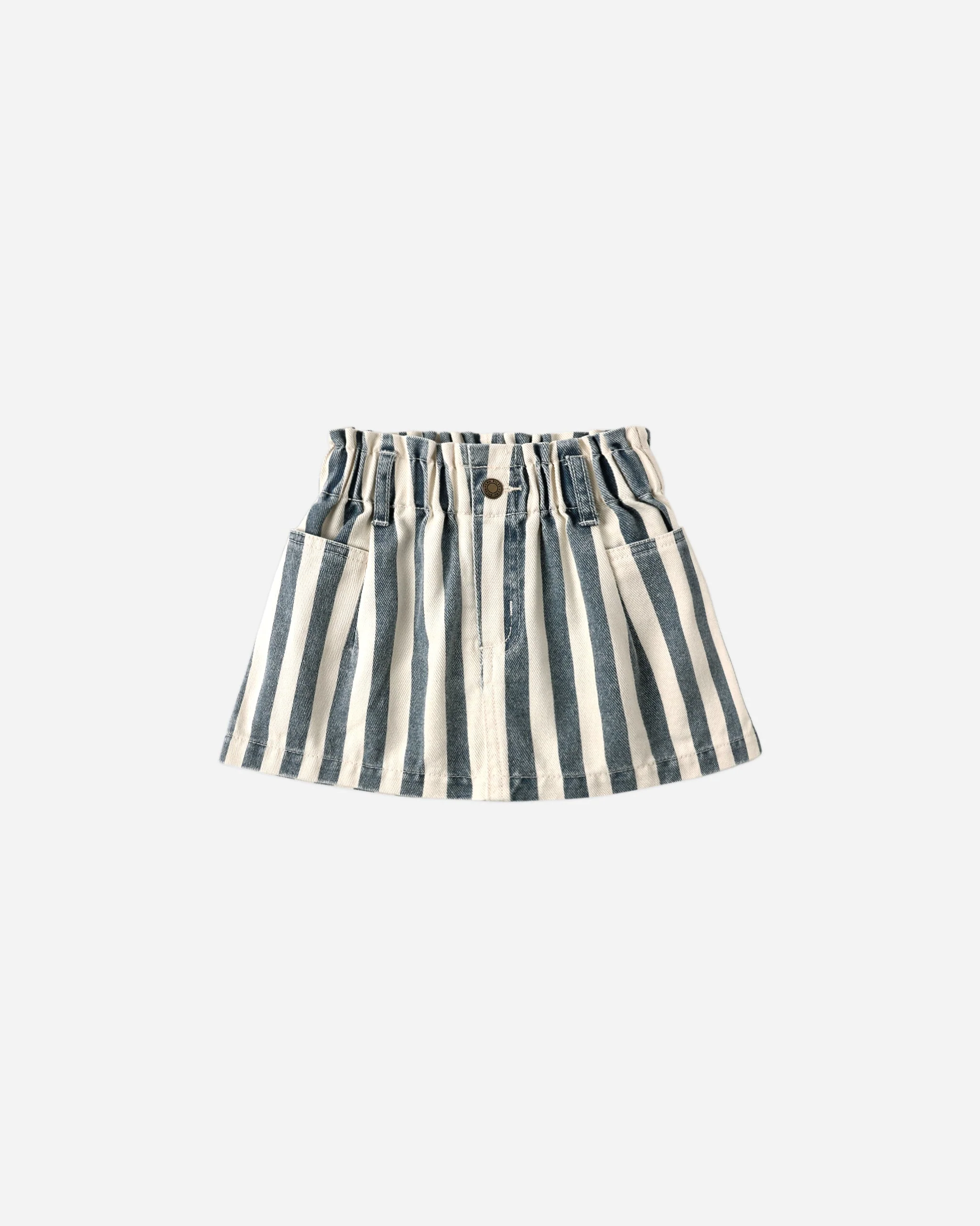 Denim Mini Skirt Navy Stripe