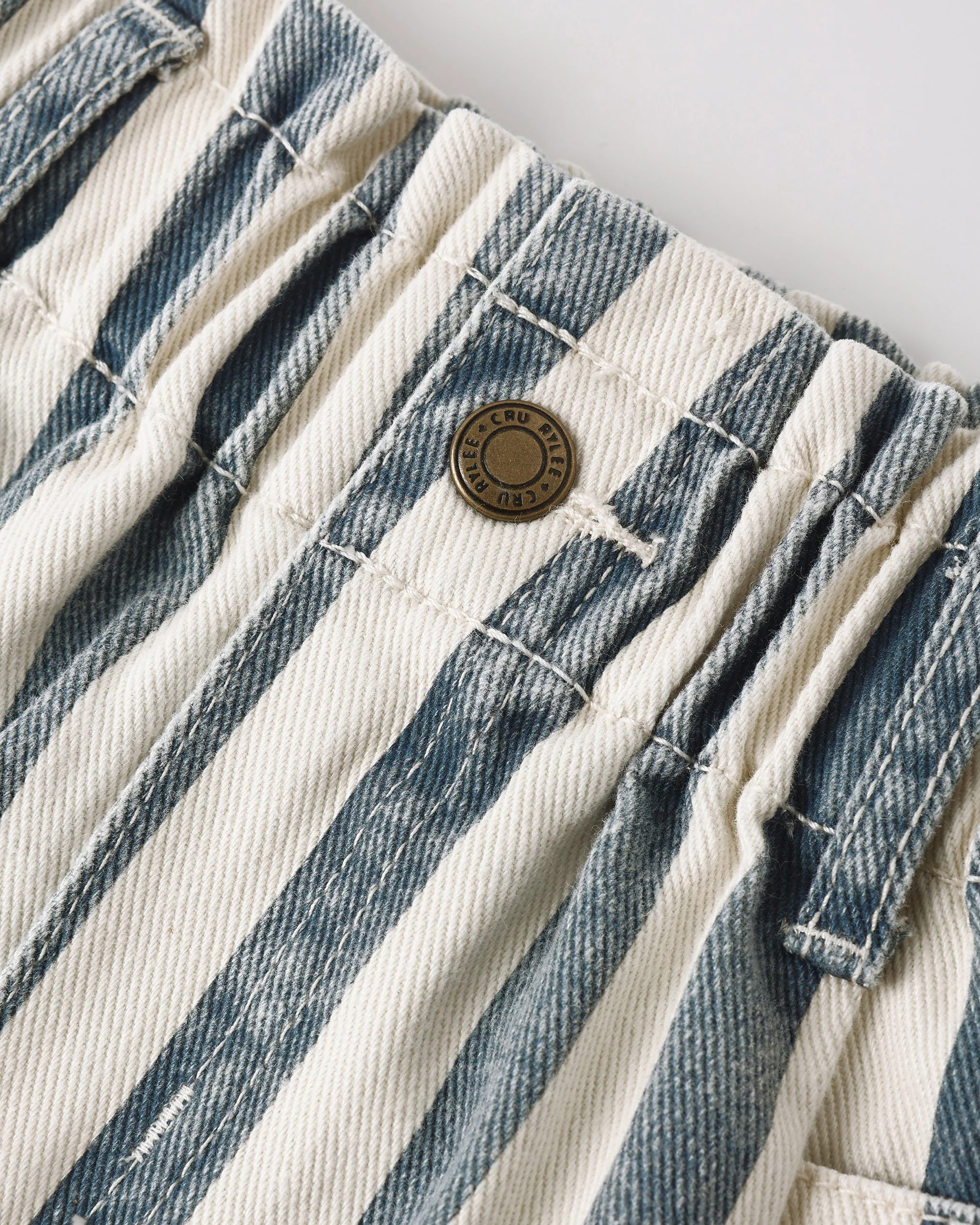Denim Mini Skirt Navy Stripe - Image 6