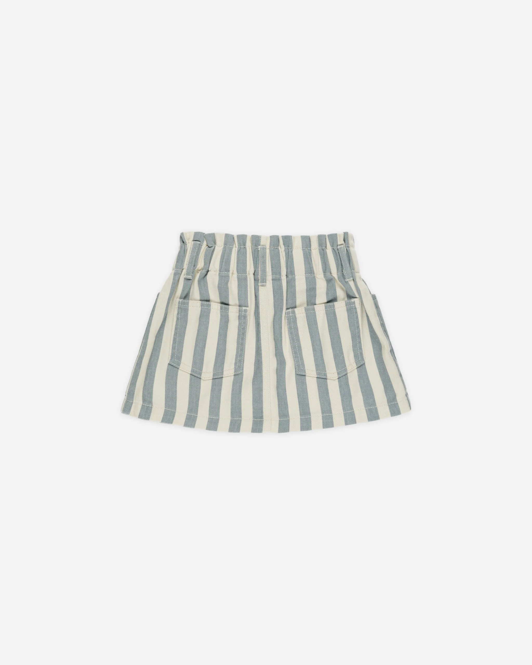 Denim Mini Skirt || Ocean Stripe - Image 2