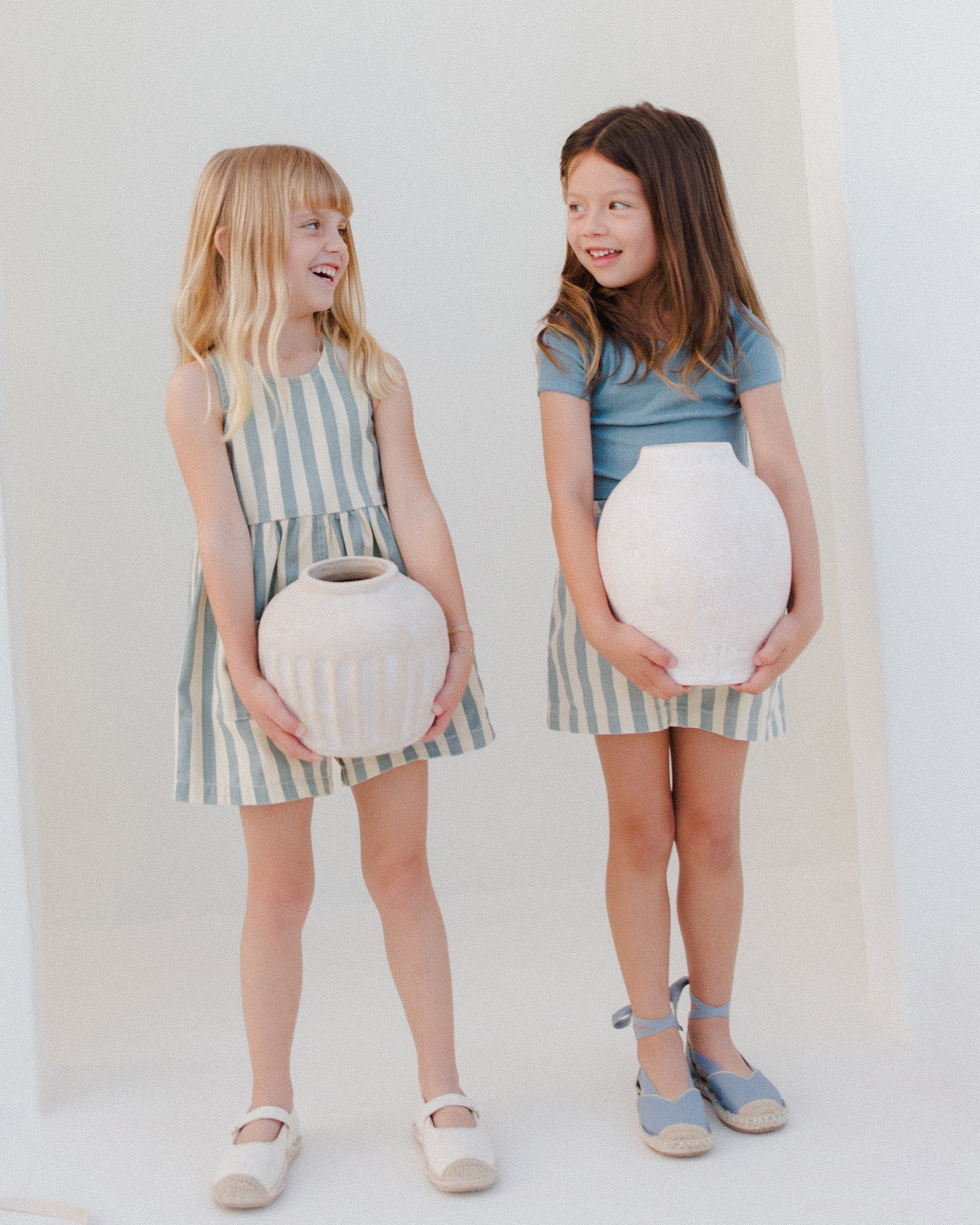Denim Mini Skirt || Ocean Stripe - Image 5