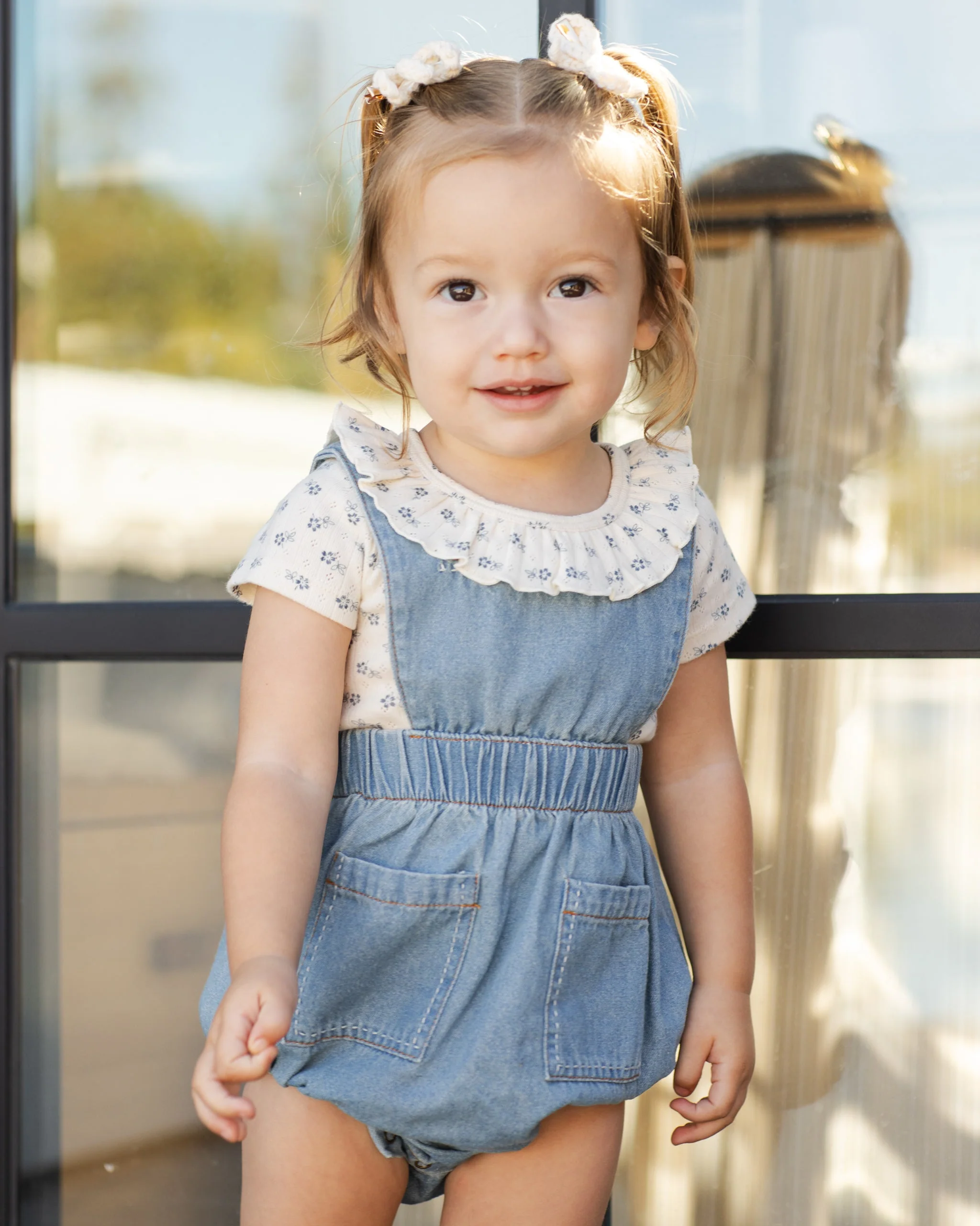 Denim Romper Washed Blue - Image 2