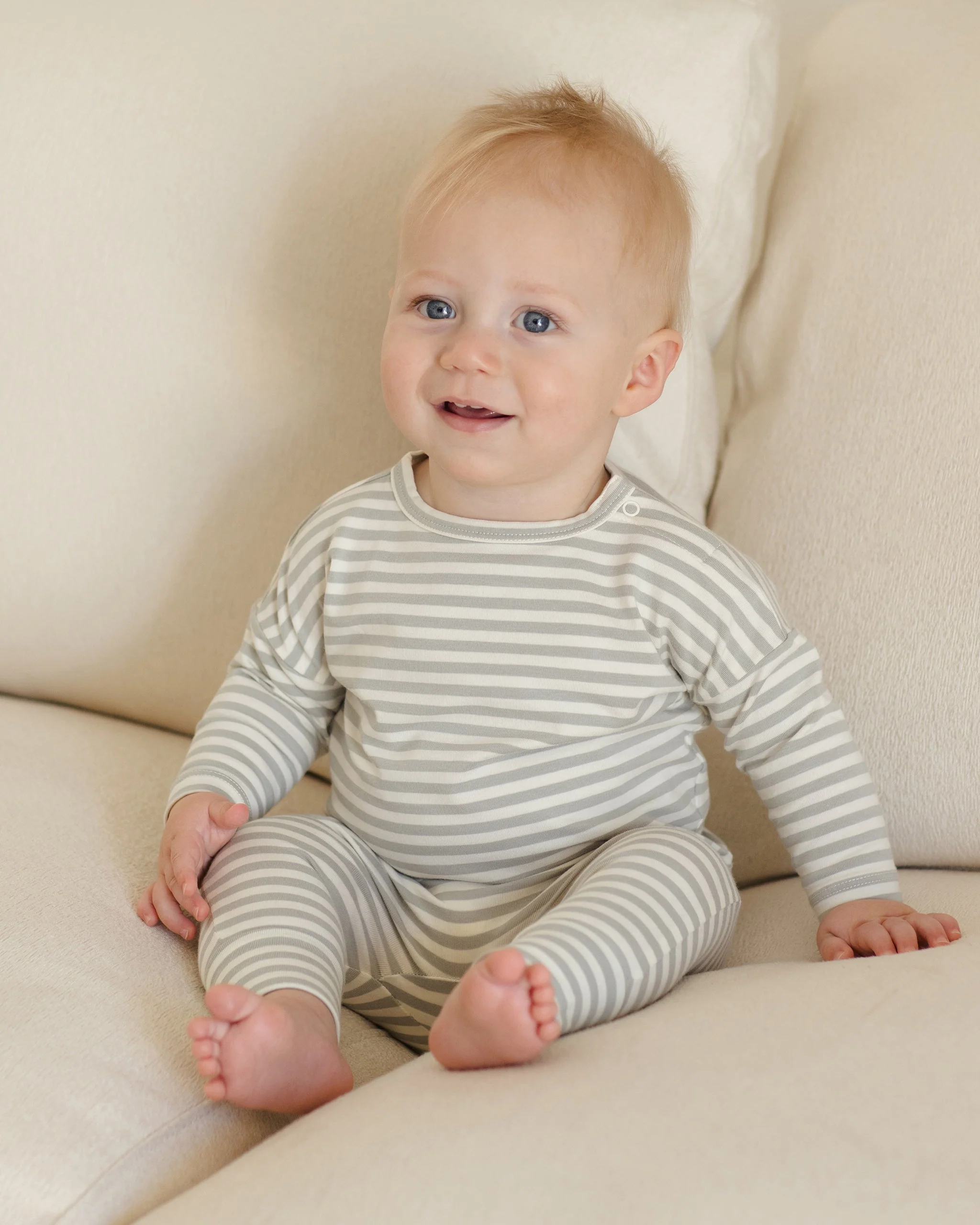Drawstring Pant || Sage Stripe - Image 2
