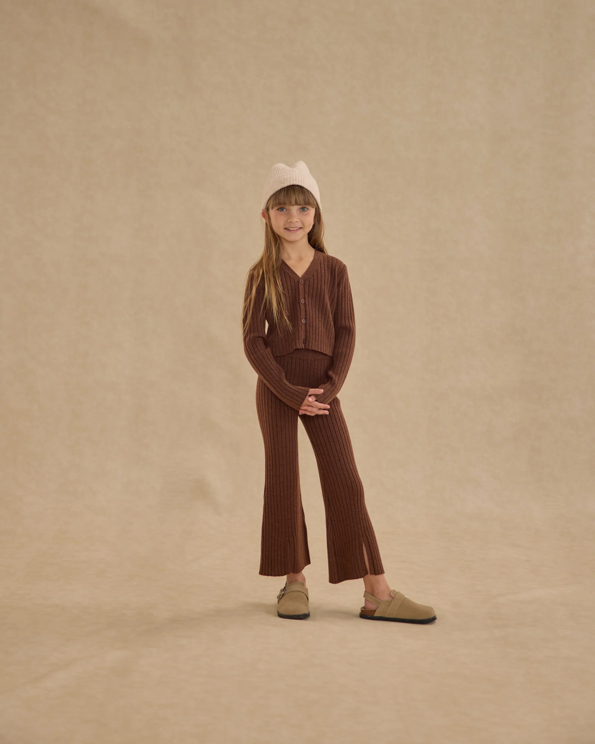 Flare Knit Pant || Brown - Image 2