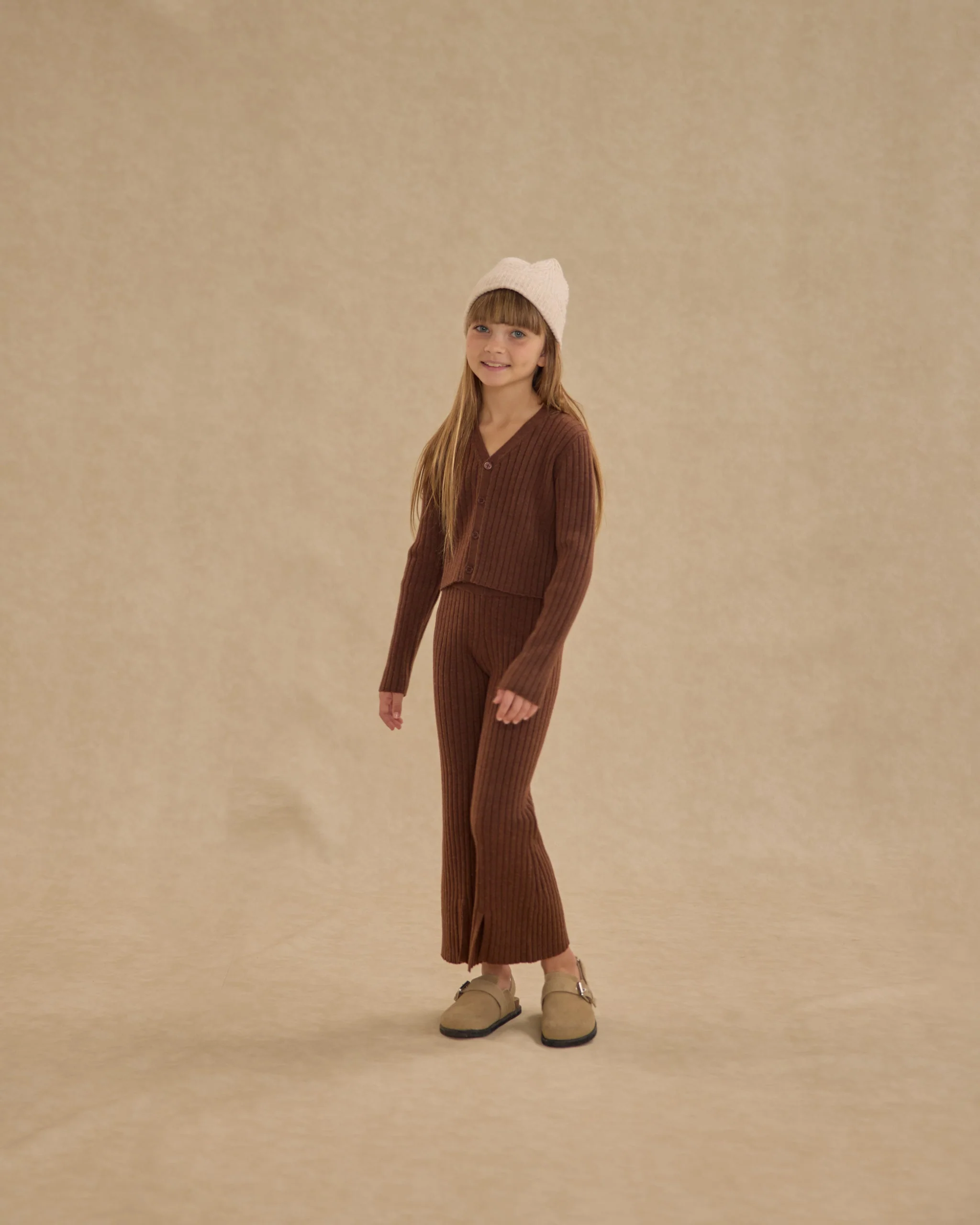 Flare Knit Pant || Brown - Image 3